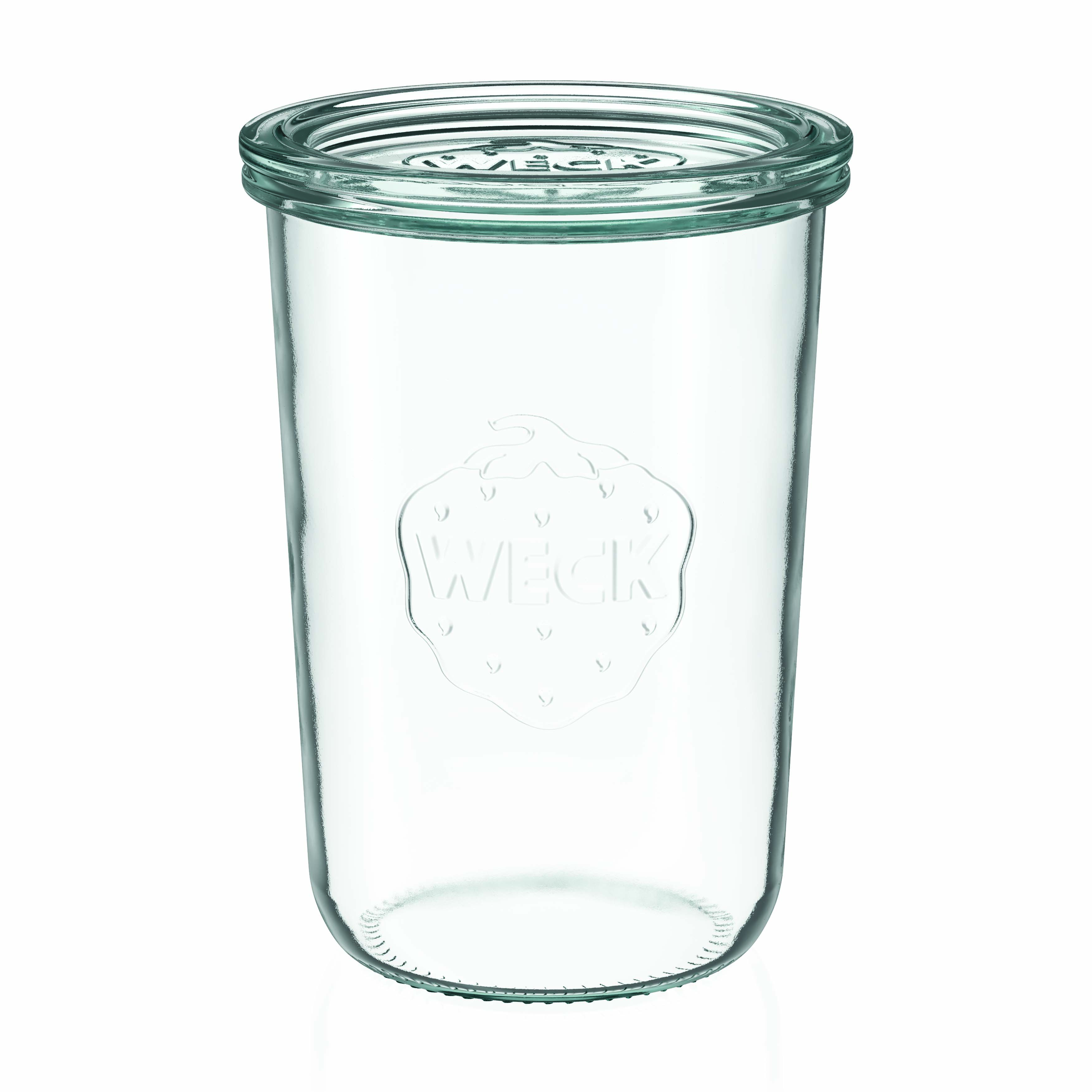 6x 850 ml WECK-sylteglass av terrintype med glasslokk RR 100