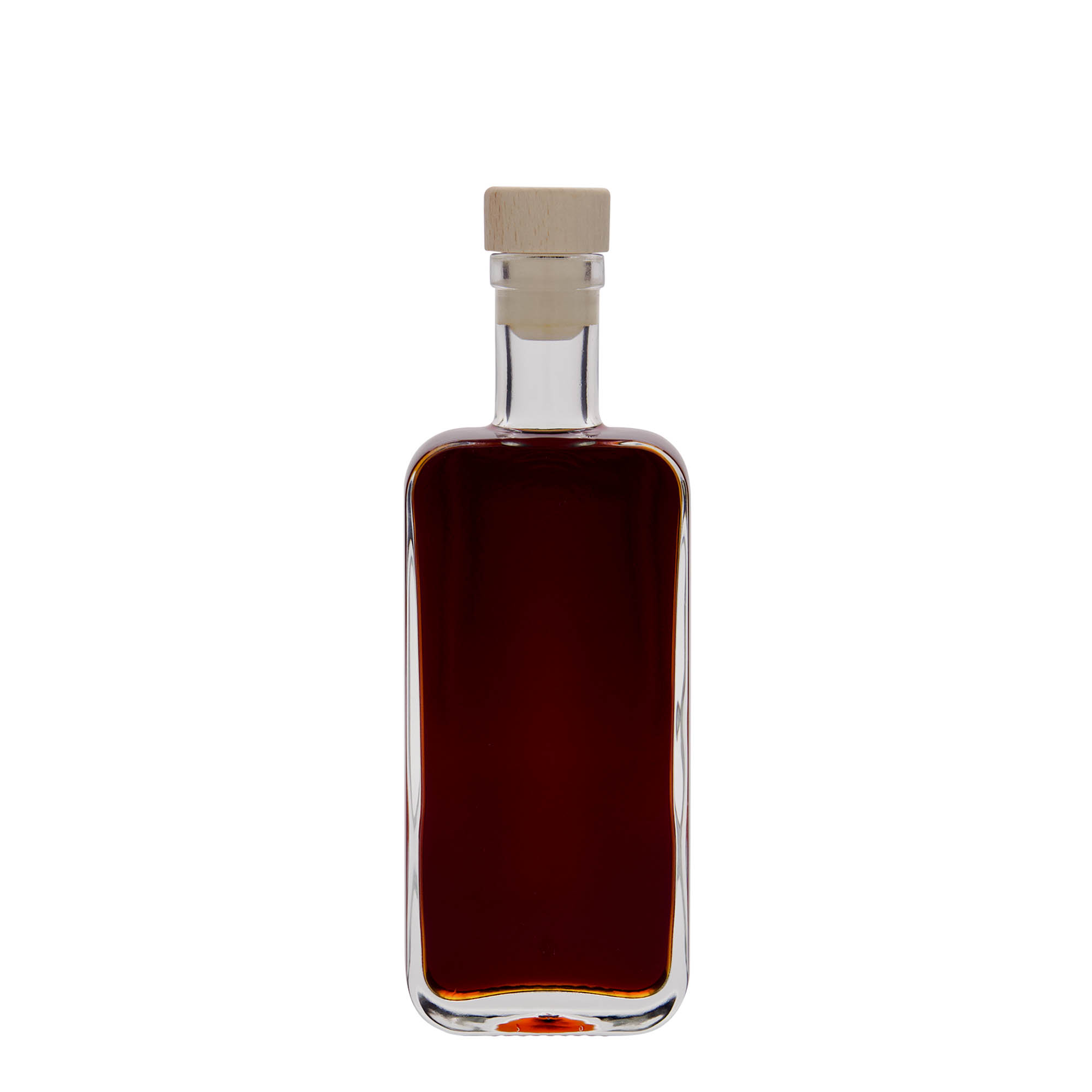 200 ml glassflaske 'Nice', rektangulær, åpning: kork