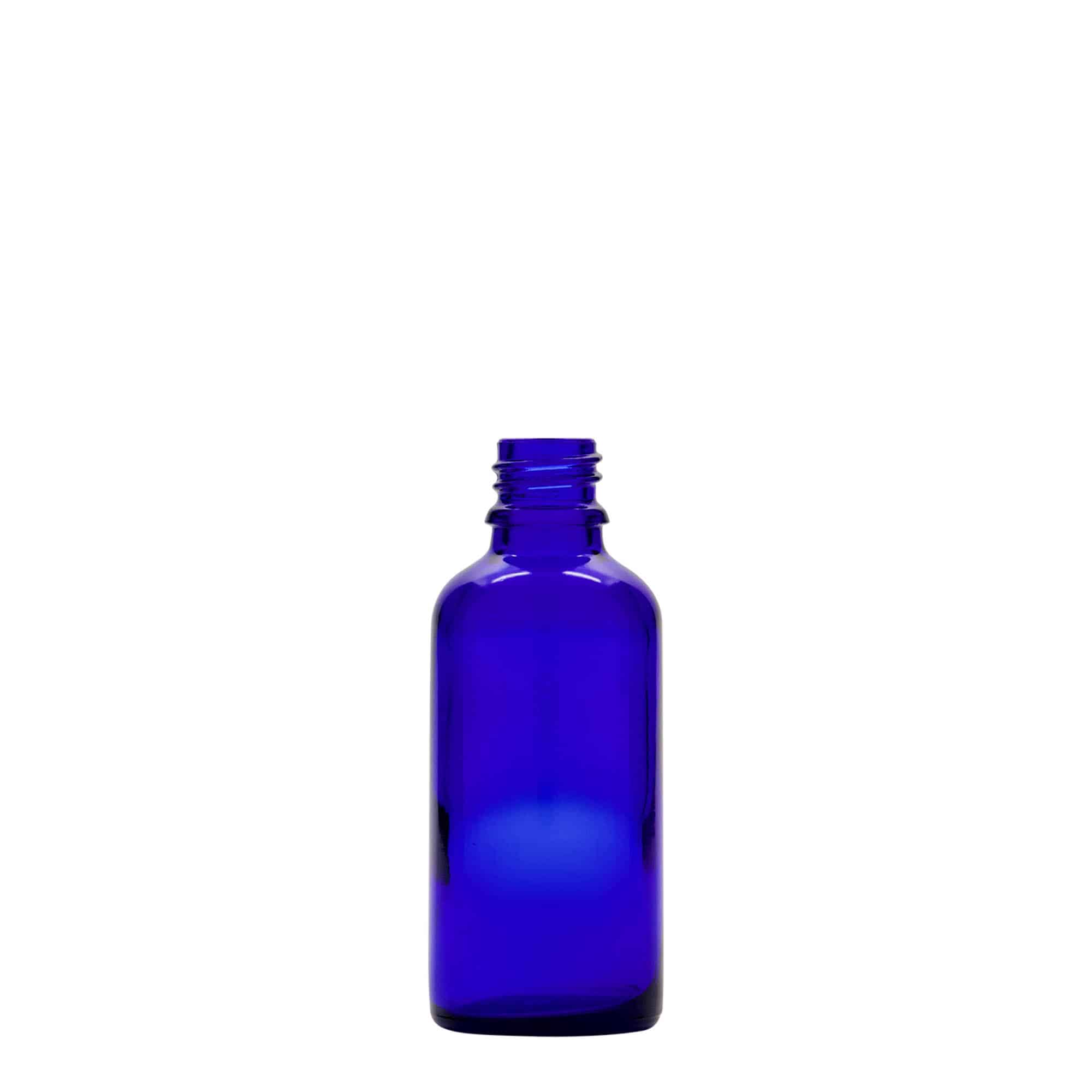 50 ml pipetteflaske medisin, glass, kongeblå-rød, åpning: DIN 18