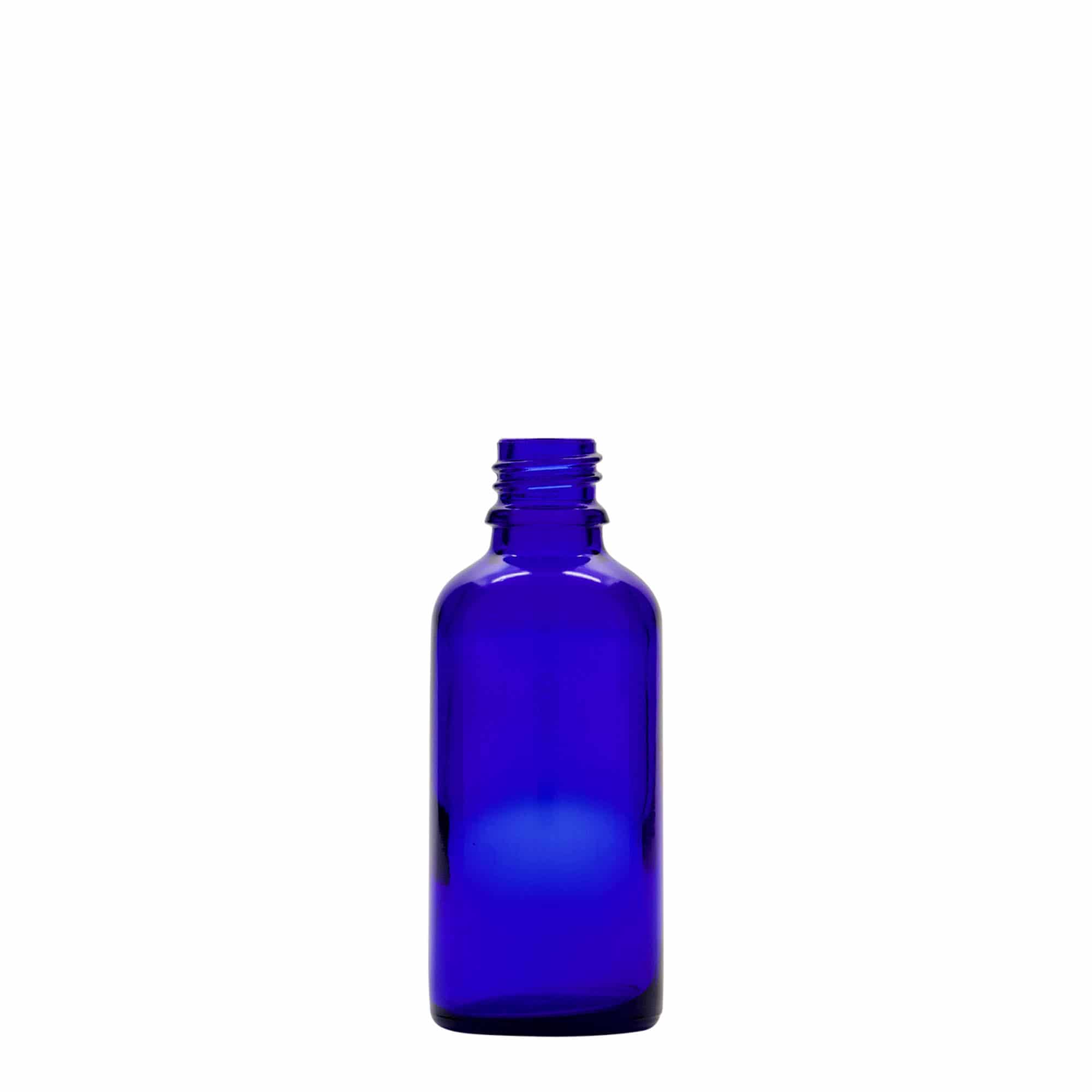 50 ml pipetteflaske medisin, glass, kongeblå-rød, åpning: DIN 18