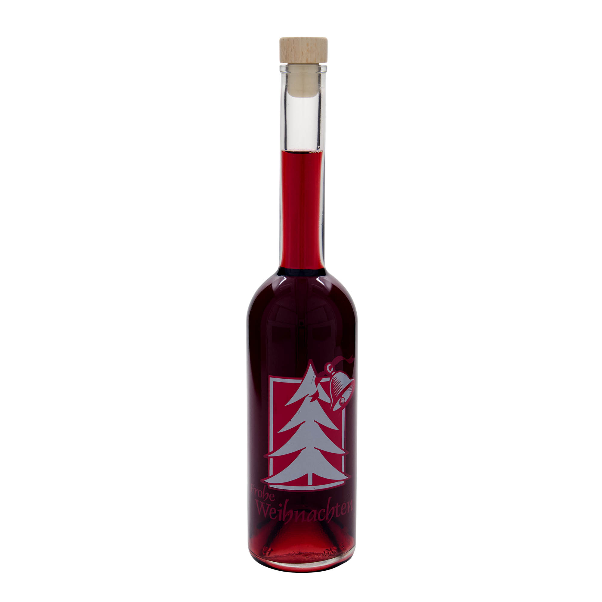 500 ml glassflaske 'Opera', motiv: julehilsen, åpning: kork