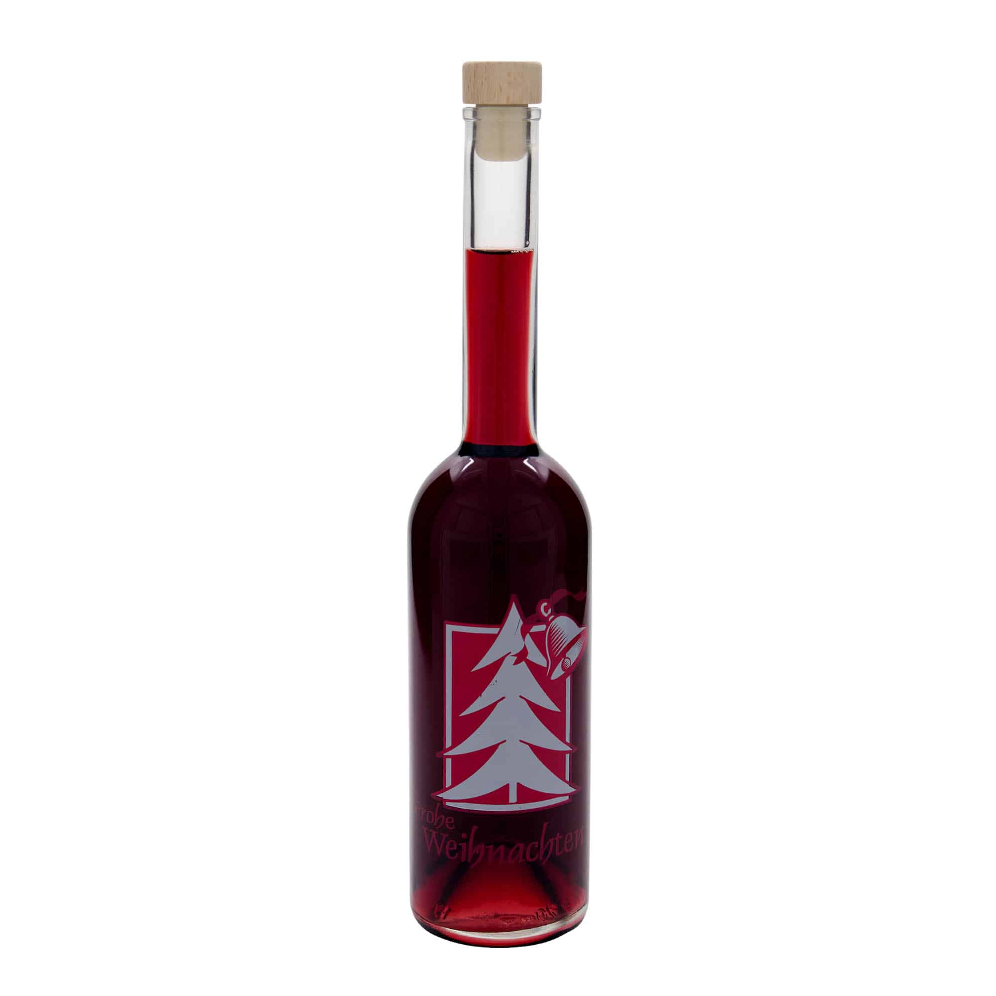 500 ml glassflaske 'Opera', motiv: julehilsen, åpning: kork