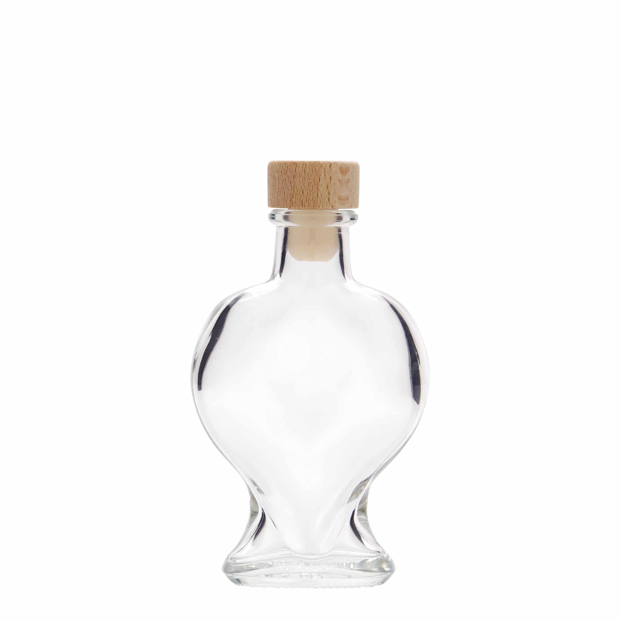 100 ml glassflaske "hjerte", åpning: Kork