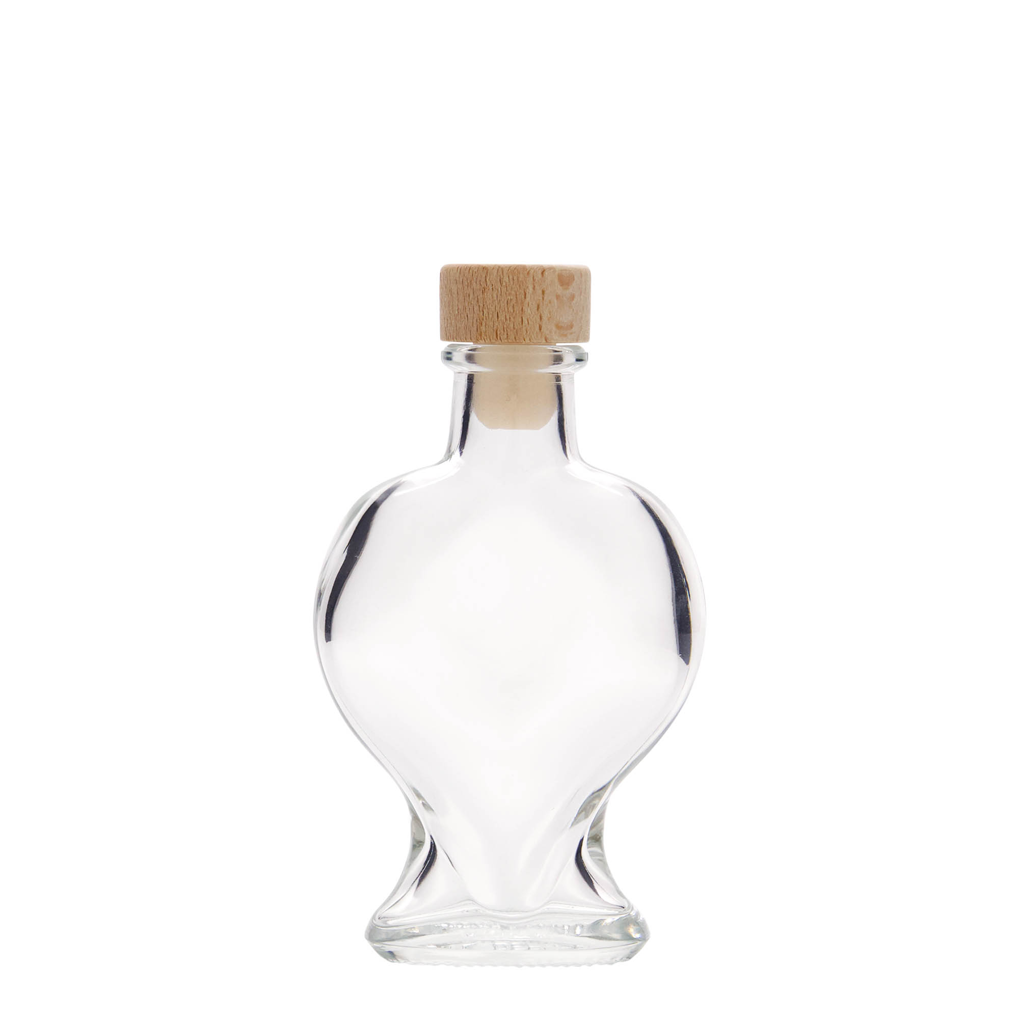 100 ml glassflaske 'Hjerte', åpning: kork