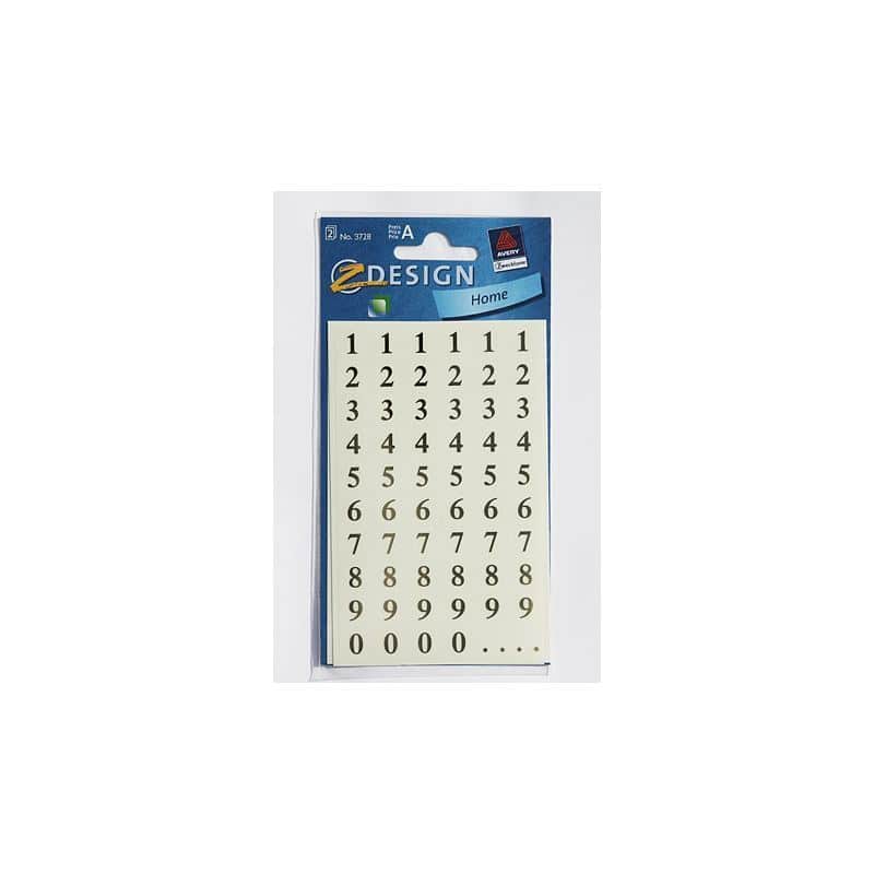 Zweckform-klistremerker "Tall 1-9", plast, gull