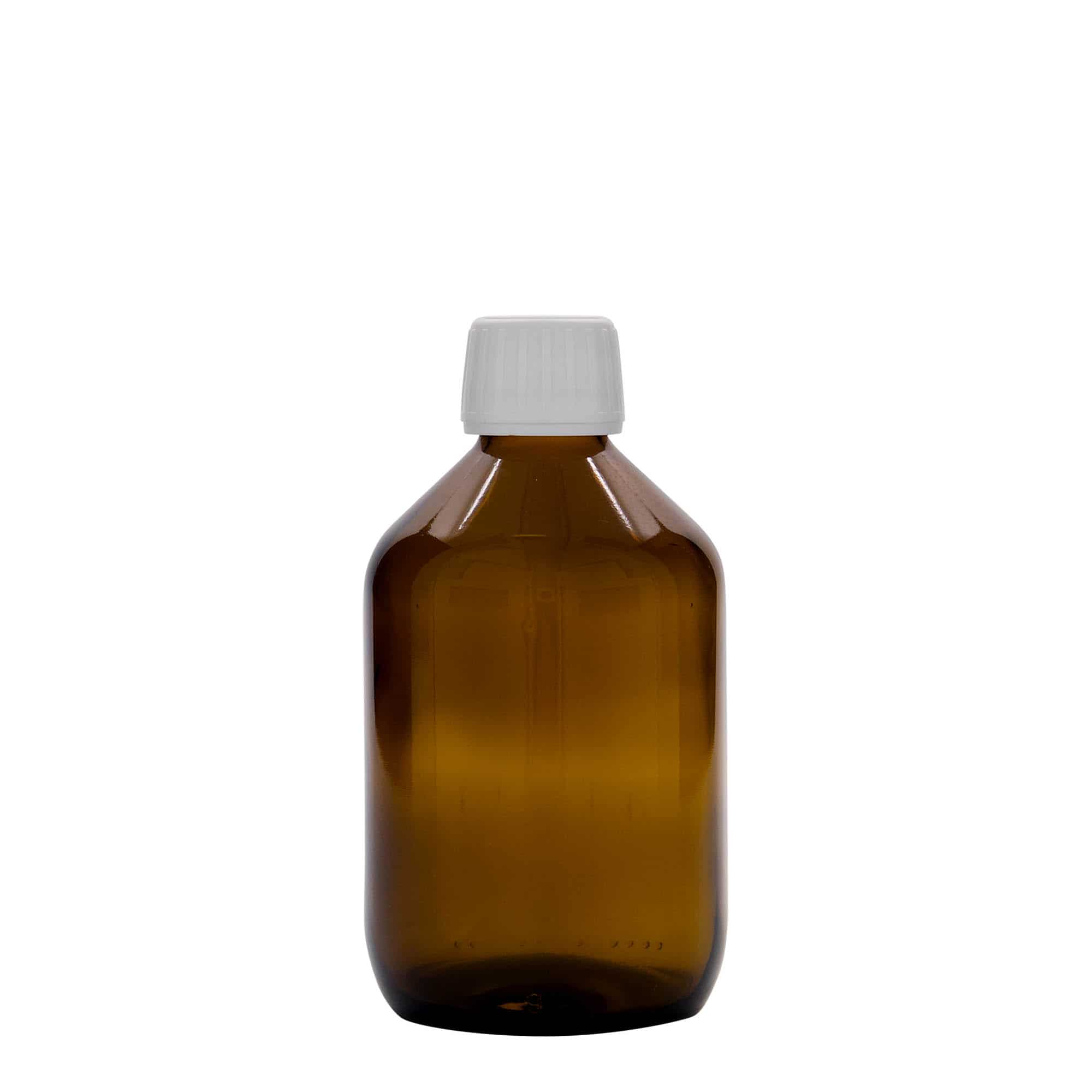 300 ml medisinflaske, brun, glass, åpning: PP 28