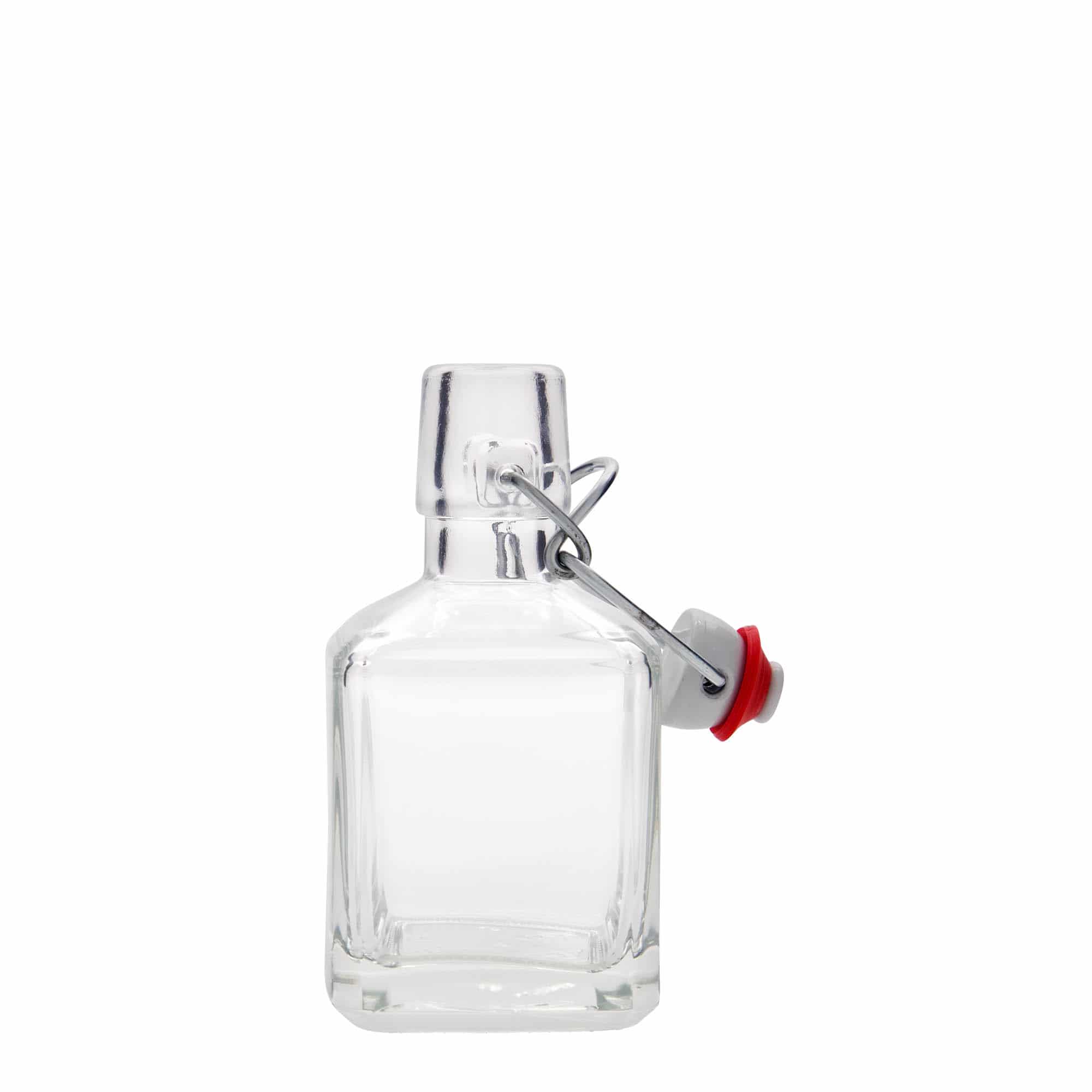 200 ml glassflaske "Kubica", kvadratisk, åpning: Bøylelokk 200 ml glassflaske "Kubica", kvadratisk, åpning: Bøylelokk