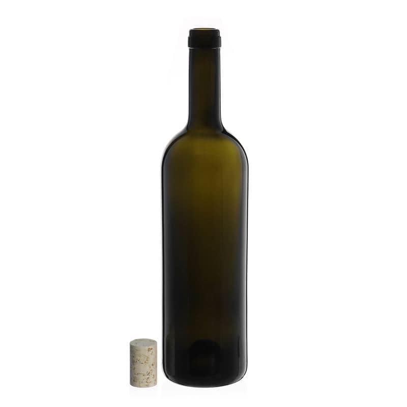 750 ml vinflaske "Golia", antikkgrønn, åpning: Kork