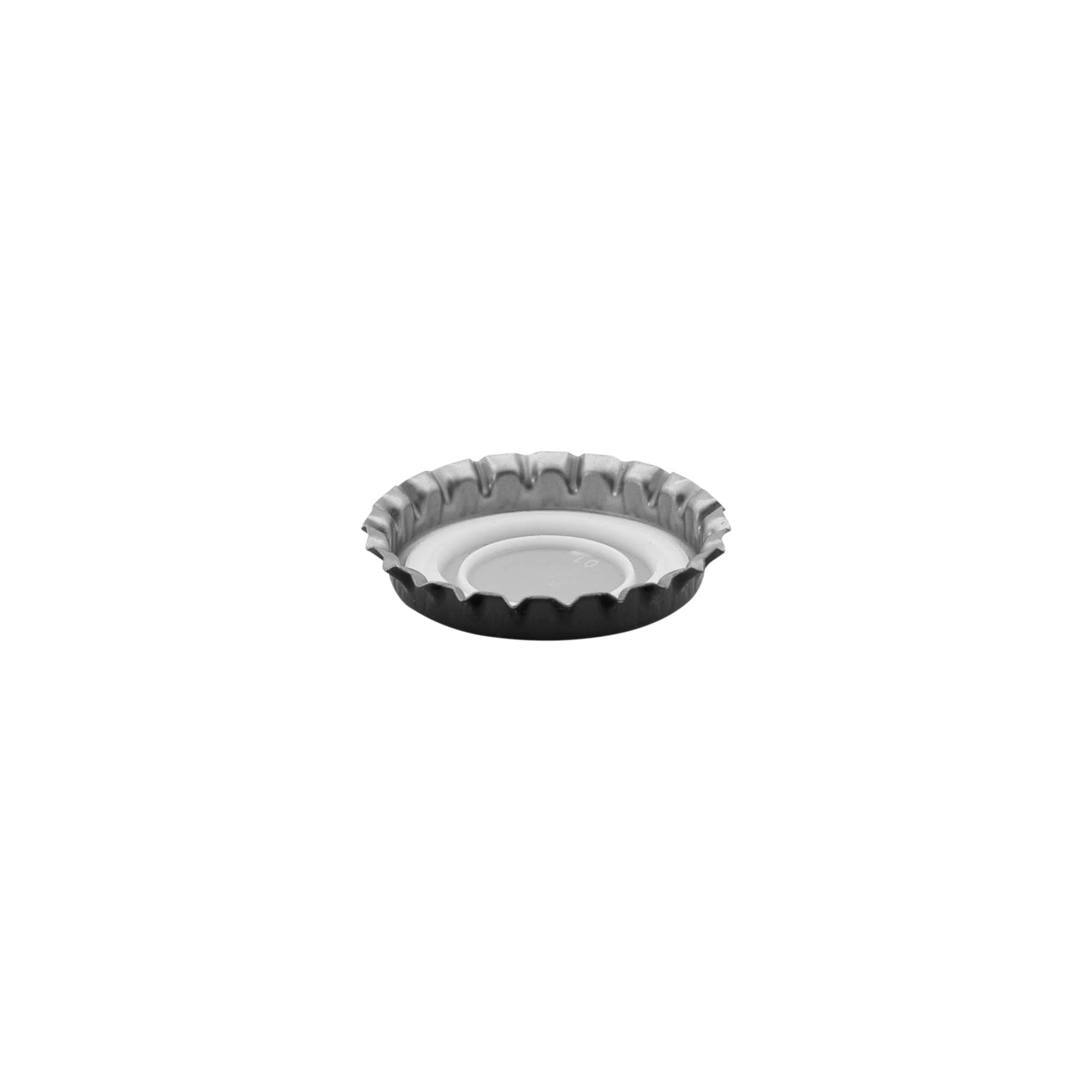 Kronkork 29 mm, metall, svart