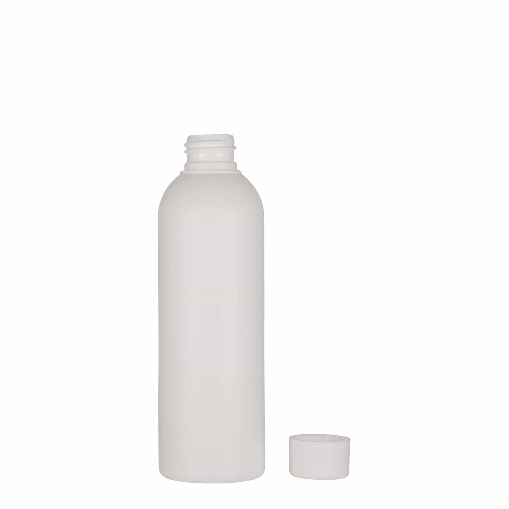 200 ml plastflaske "Tuffy", HDPE, hvit, åpning: 24/410