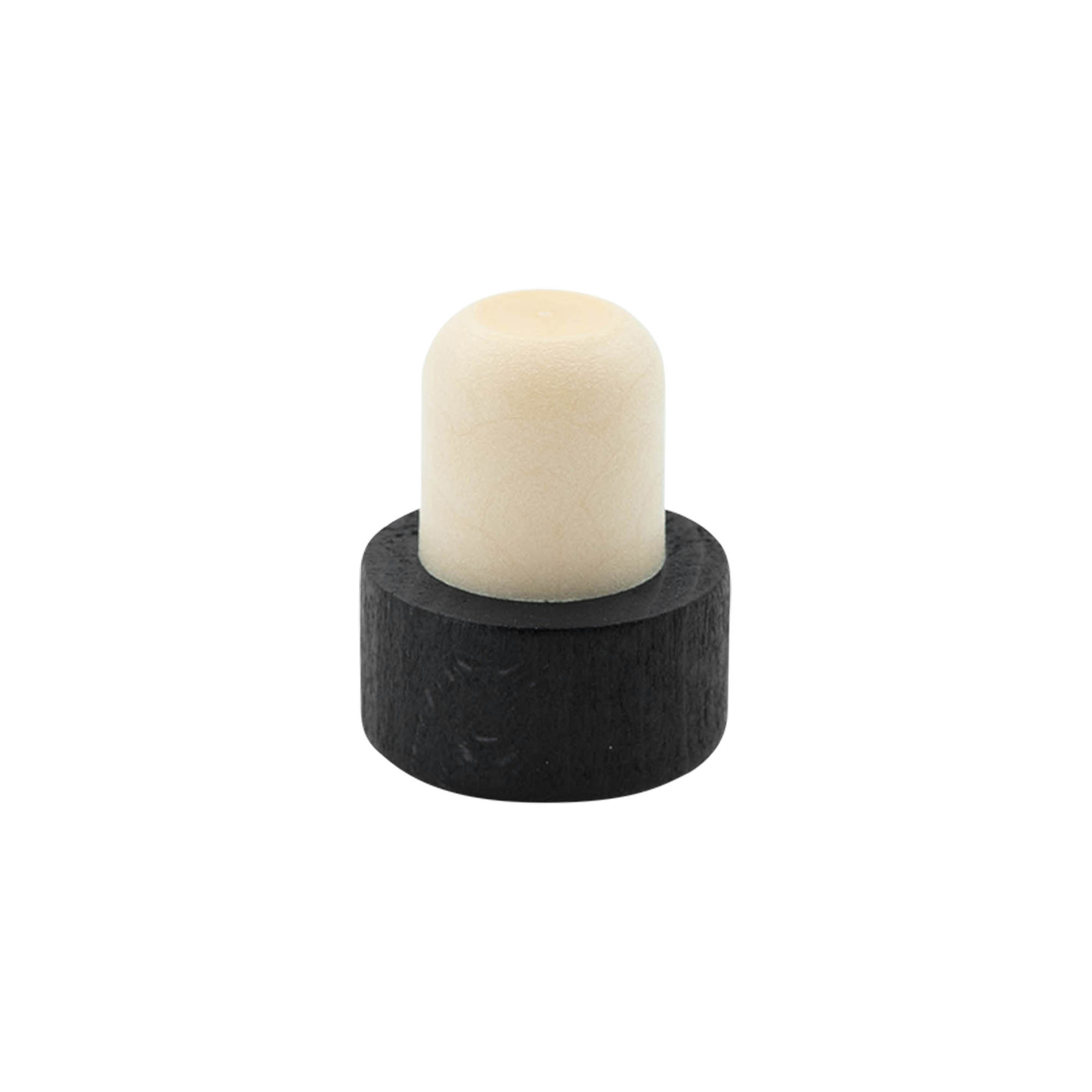 Håndkork 19 mm, tre/plast, svart, for åpning: kork