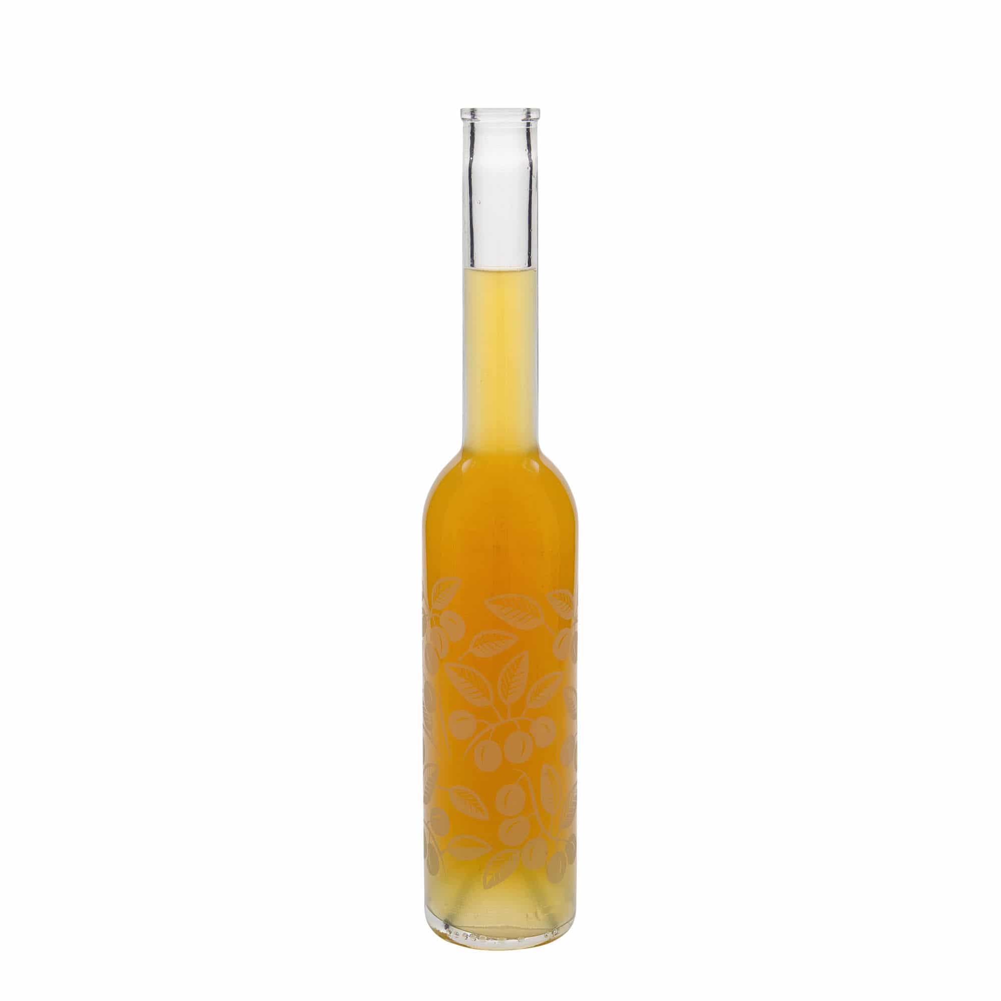 350 ml glassflaske 'Opera', motiv: Mirabeller, munnstykke: kork
