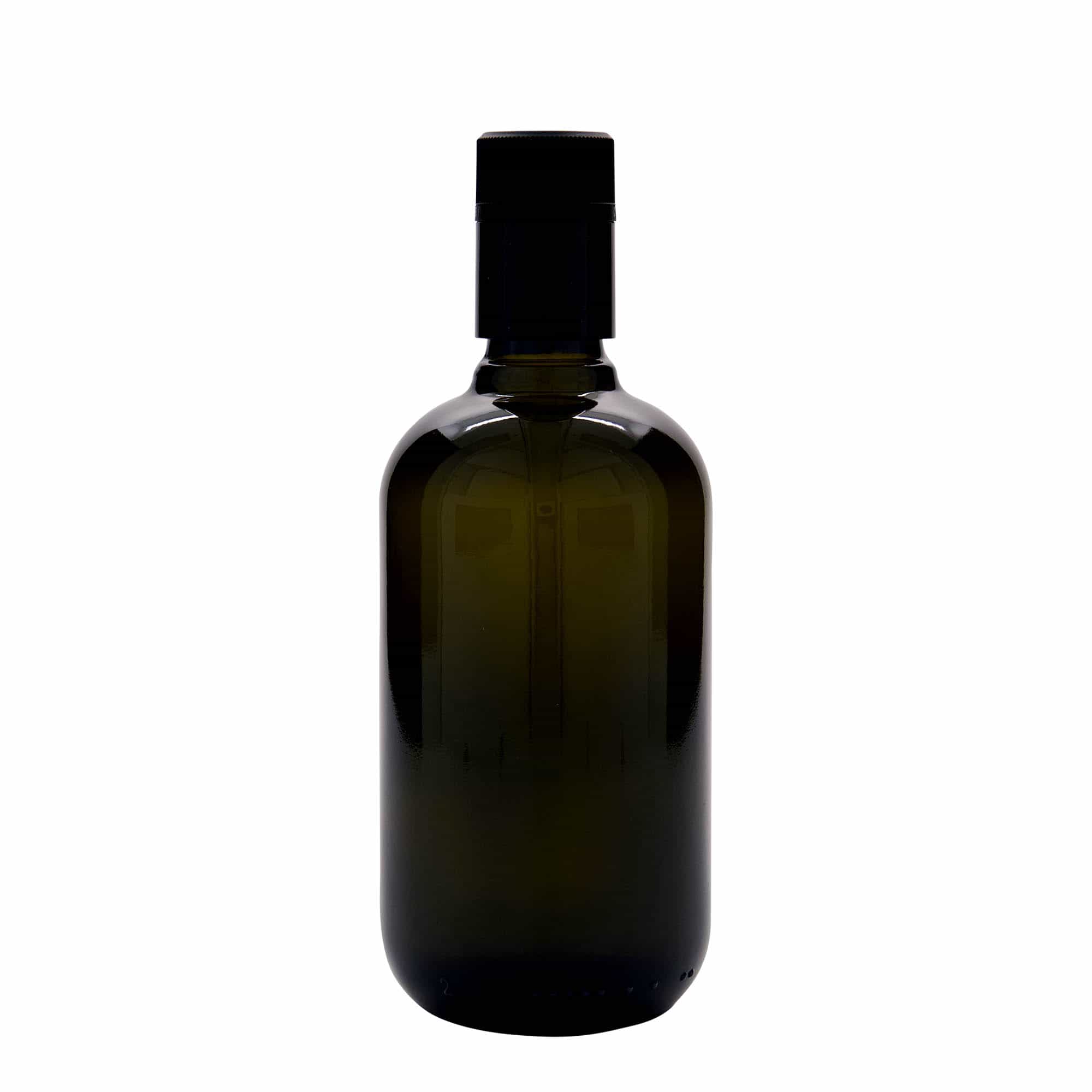 500 ml eddik-/oljeflaske "Biolio", glass antikkgrønn, åpning: DOP