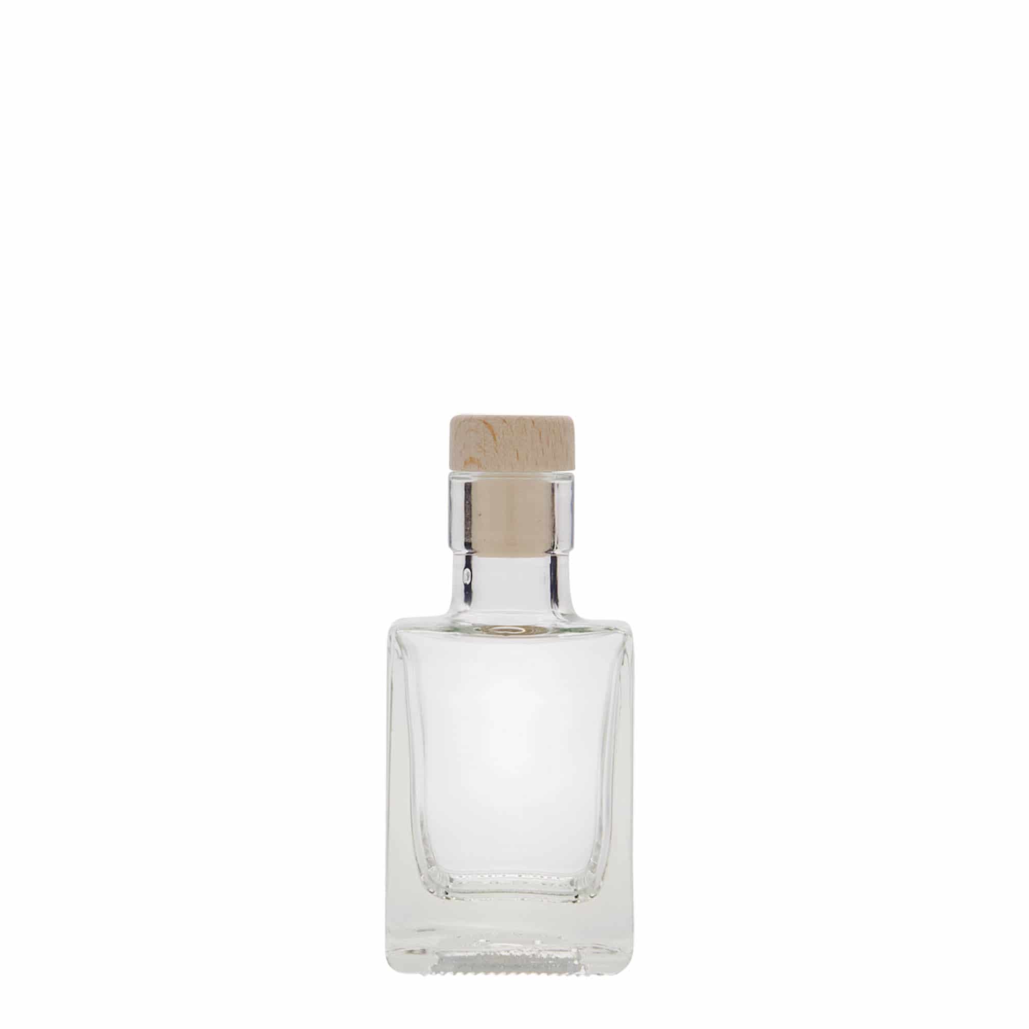 50 ml glassflaske 'Cube', firkantet, åpning: kork