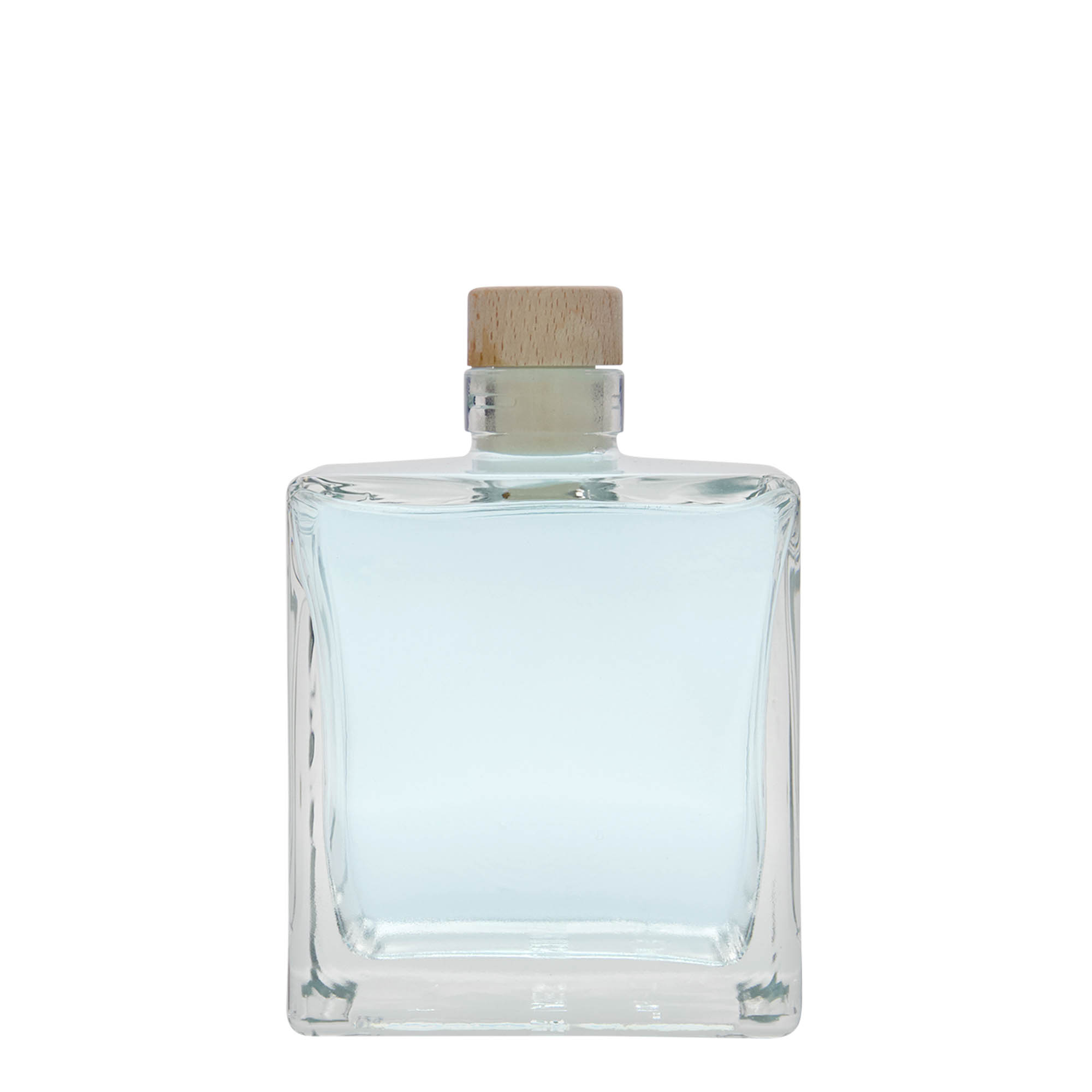 500 ml glassflaske 'Cube', firkantet, åpning: kork