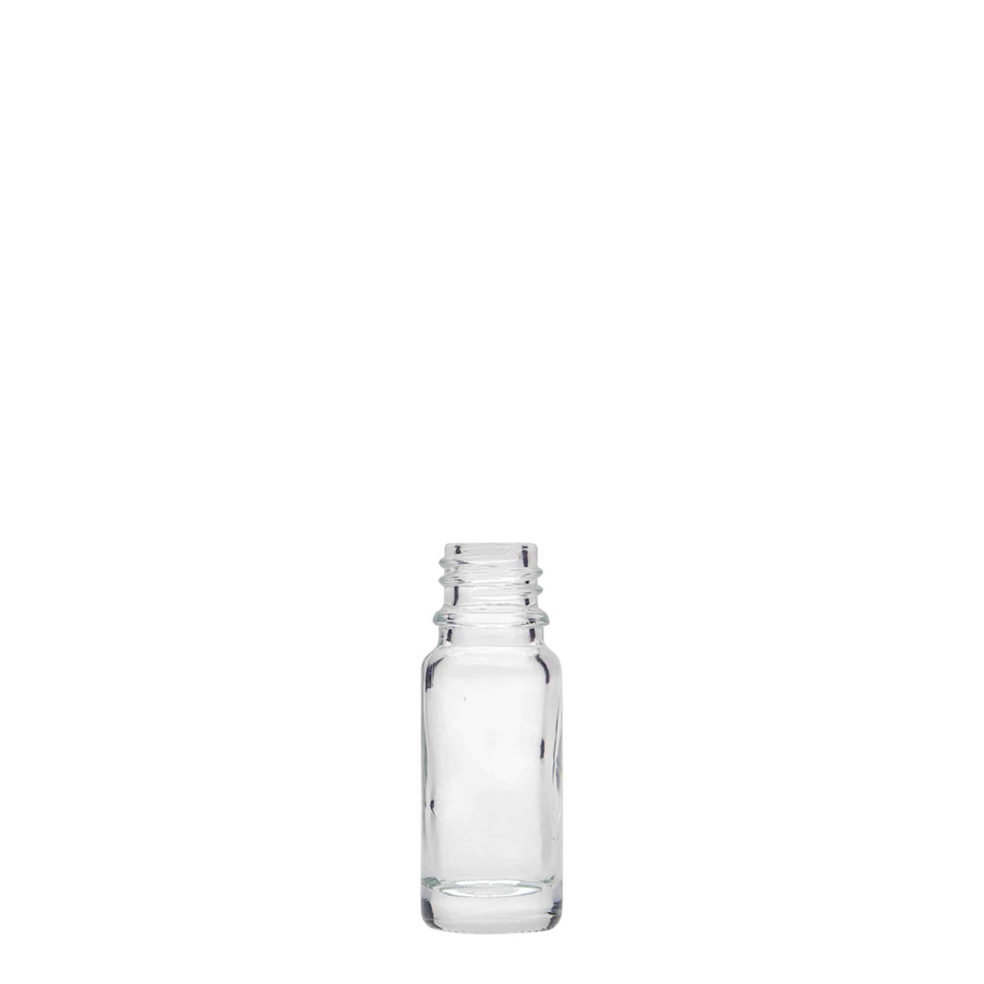 10 ml medisinsk flaske, glass, åpning: DIN 18