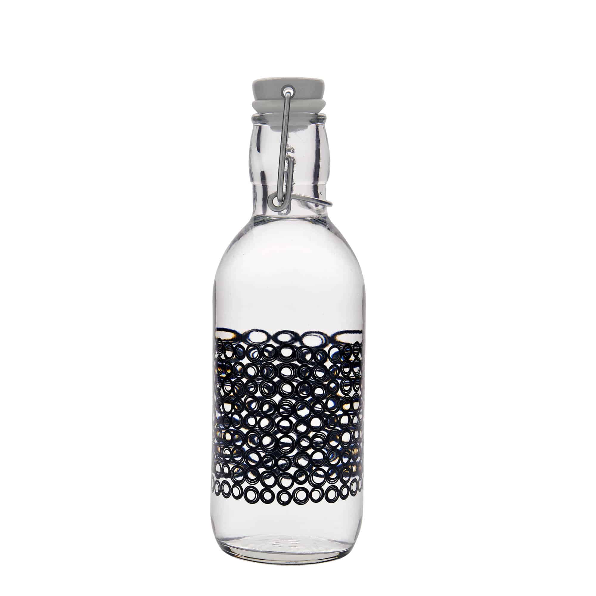 500 ml glassflaske 'Emilia', motiv: Circola nero, åpning: patentkork