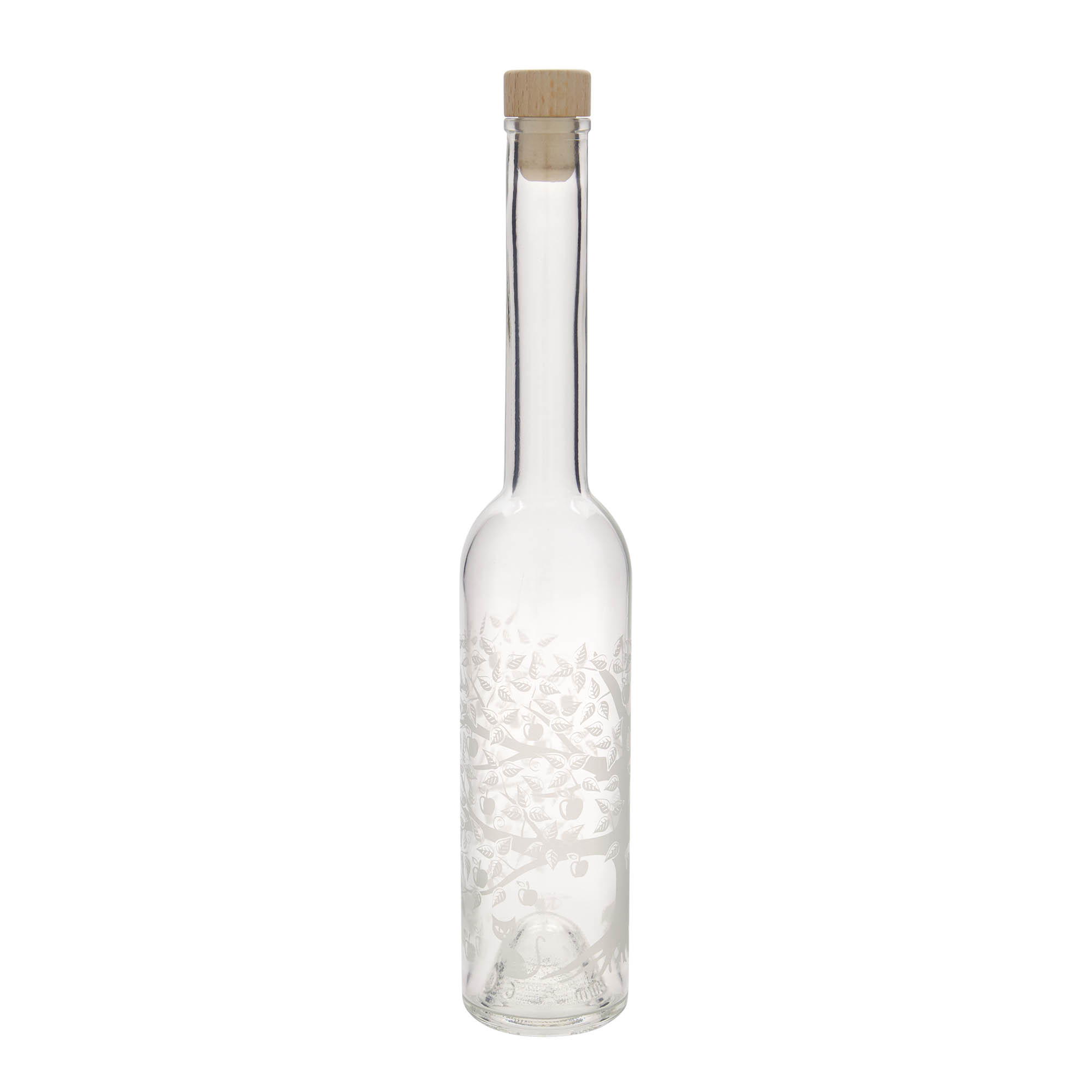 350 ml glassflaske 'Opera', motiv: epletre, åpning: kork