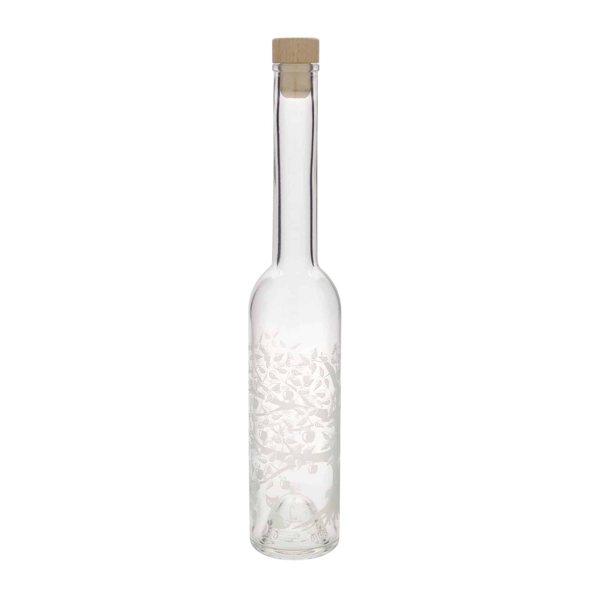 350 ml glassflaske 'Opera', motiv: epletre, åpning: kork