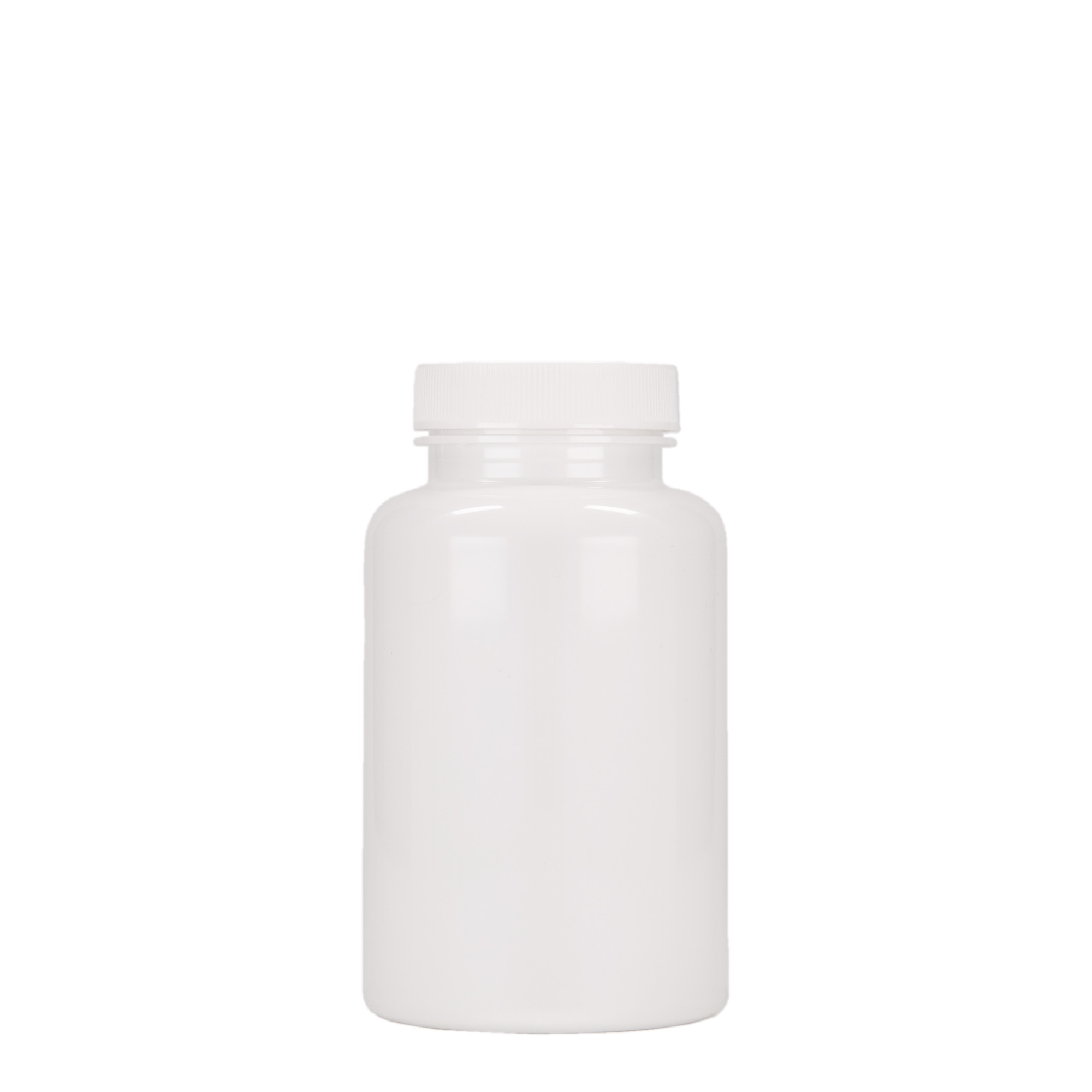 250 ml PET-packer, plast, hvit, åpning: GPI 45/400