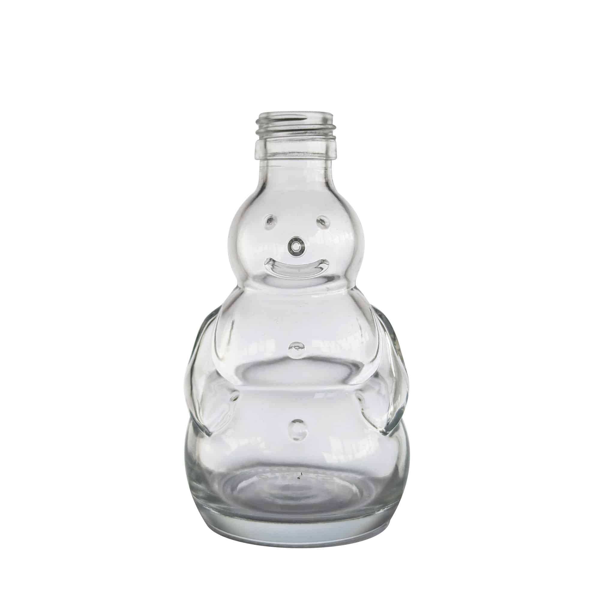 200 ml glassflaske 'Snømann', munn: PP 28