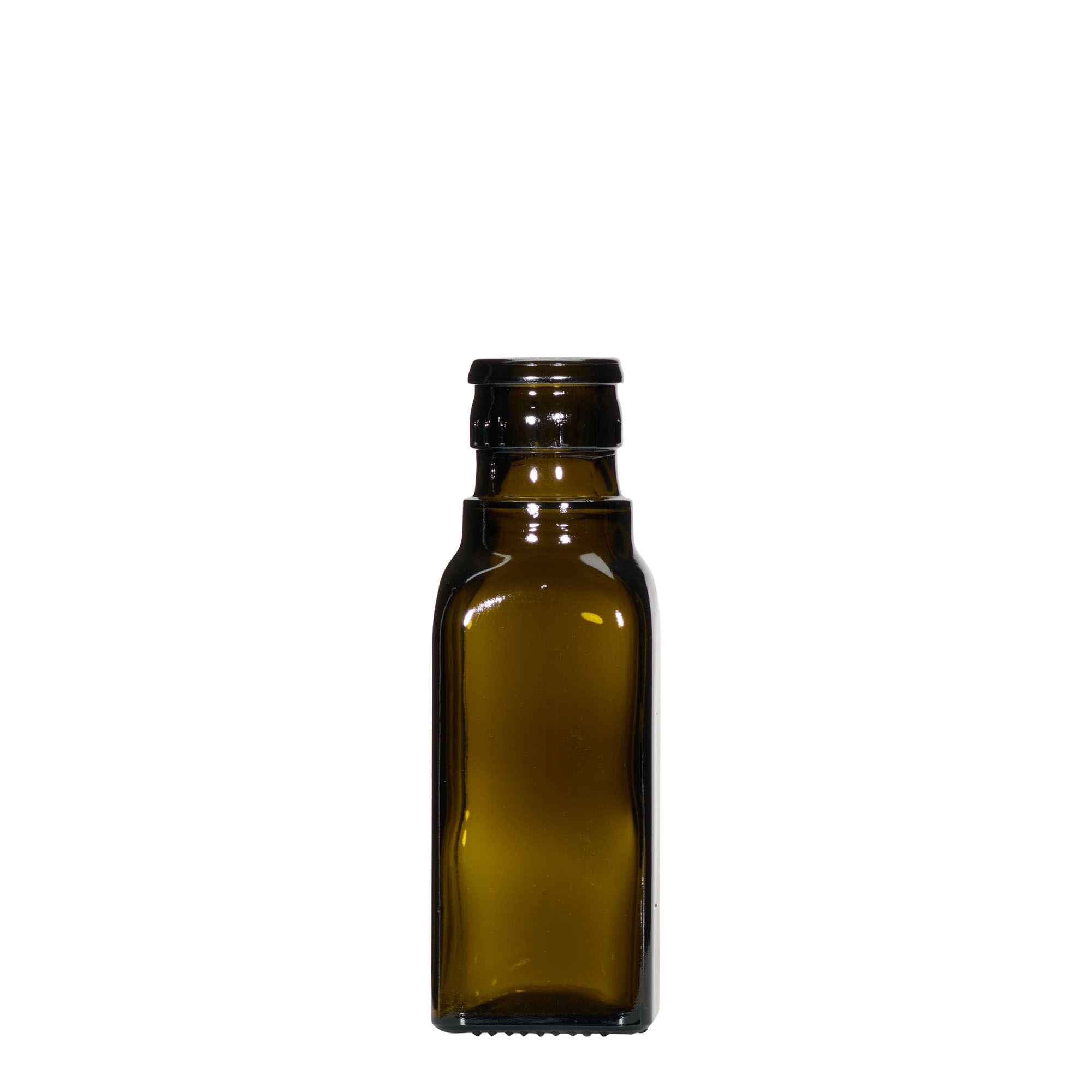 100 ml eddik-/oljeflaske 'Quadra', glass, firkantet, antikkgrønn, åpning: DOP 100 ml eddik-/oljeflaske 'Quadra', glass, firkantet, antikkgrønn, åpning: DOP