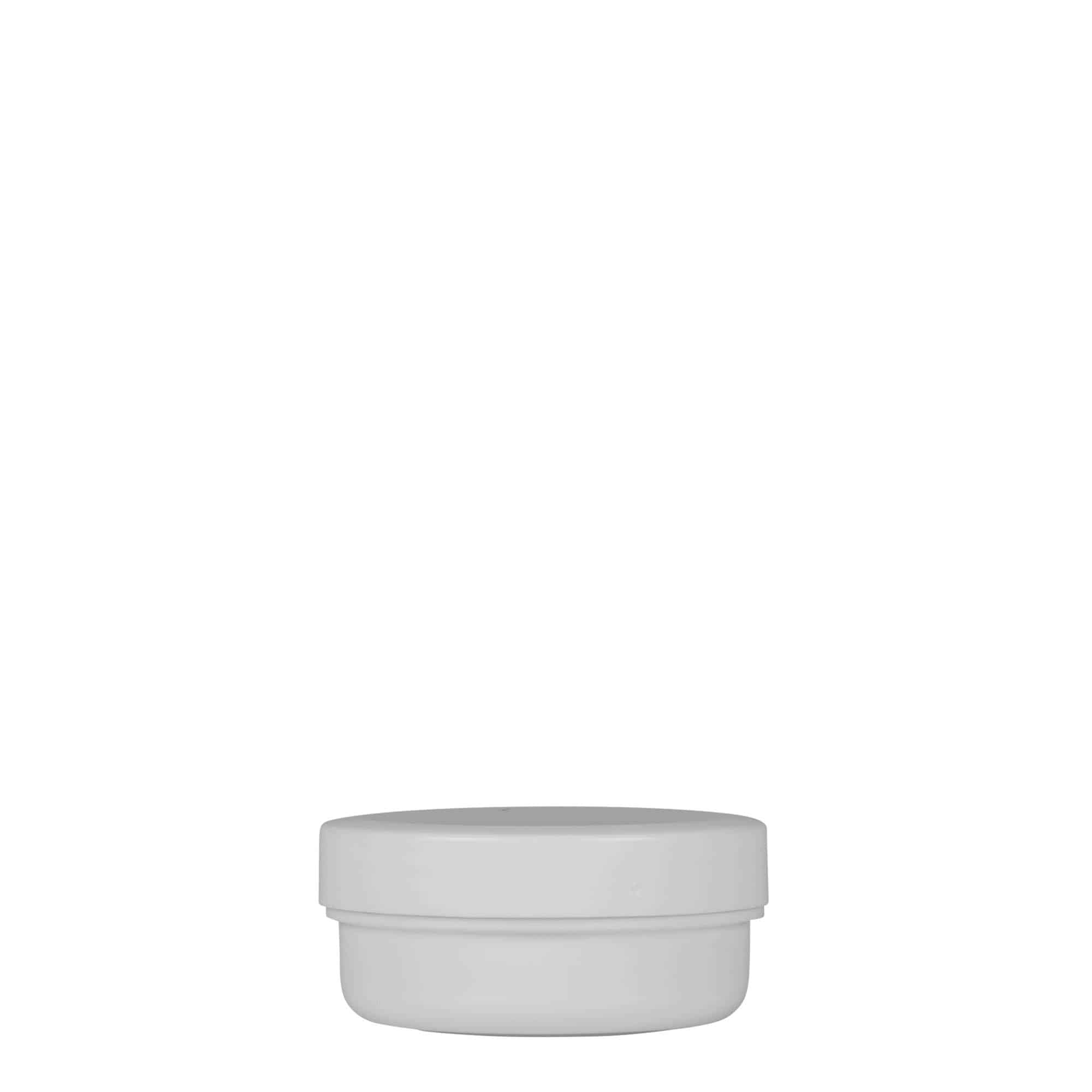 12 ml plastboks "White Line", PP, hvit, åpning: Skrulokk