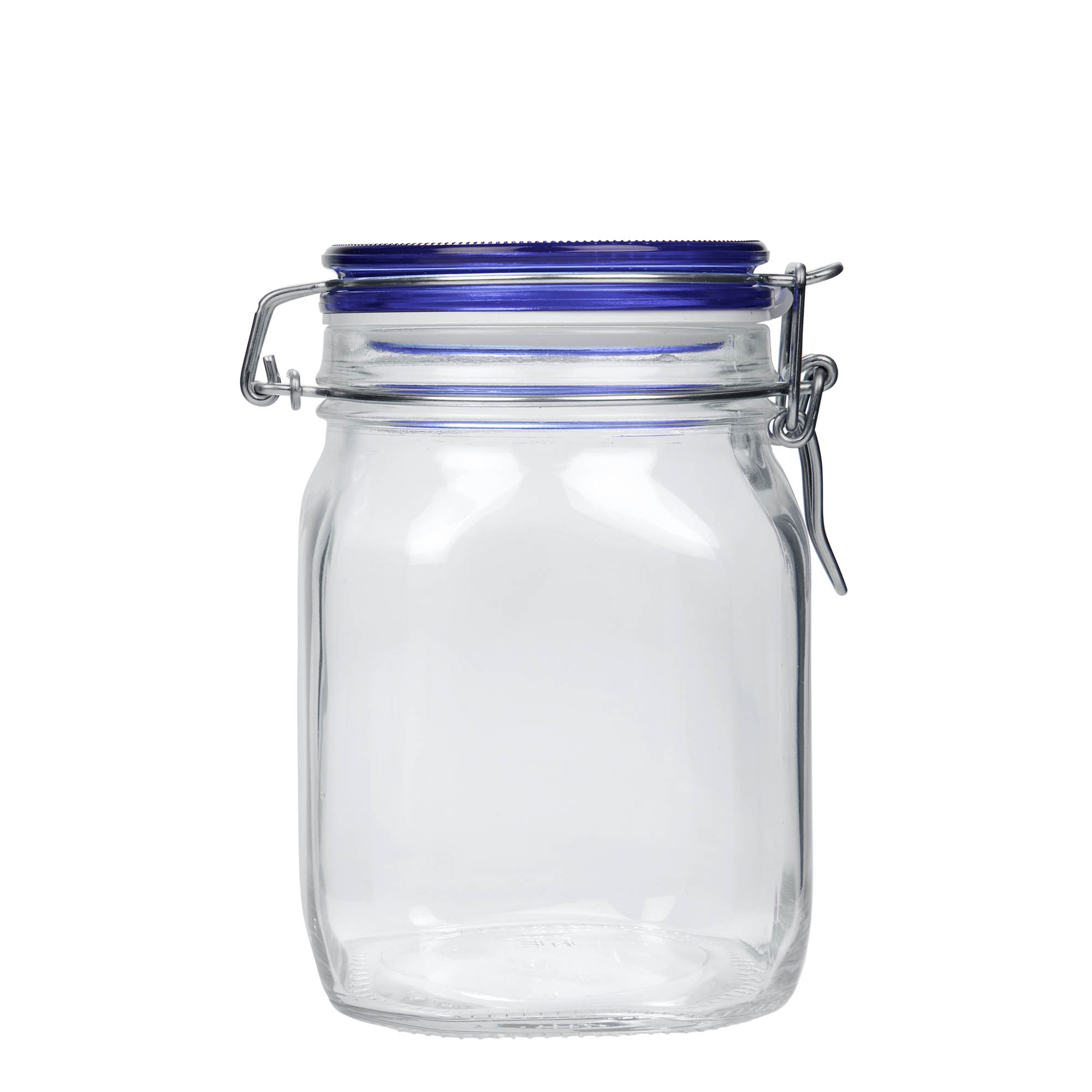 1.000 ml trådspenneglass 'Fido' blått lokk, firkantet, åpning: trådspenne-lukking 1.000 ml trådspenneglass 'Fido' blått lokk, firkantet, åpning: trådspenne-lukking