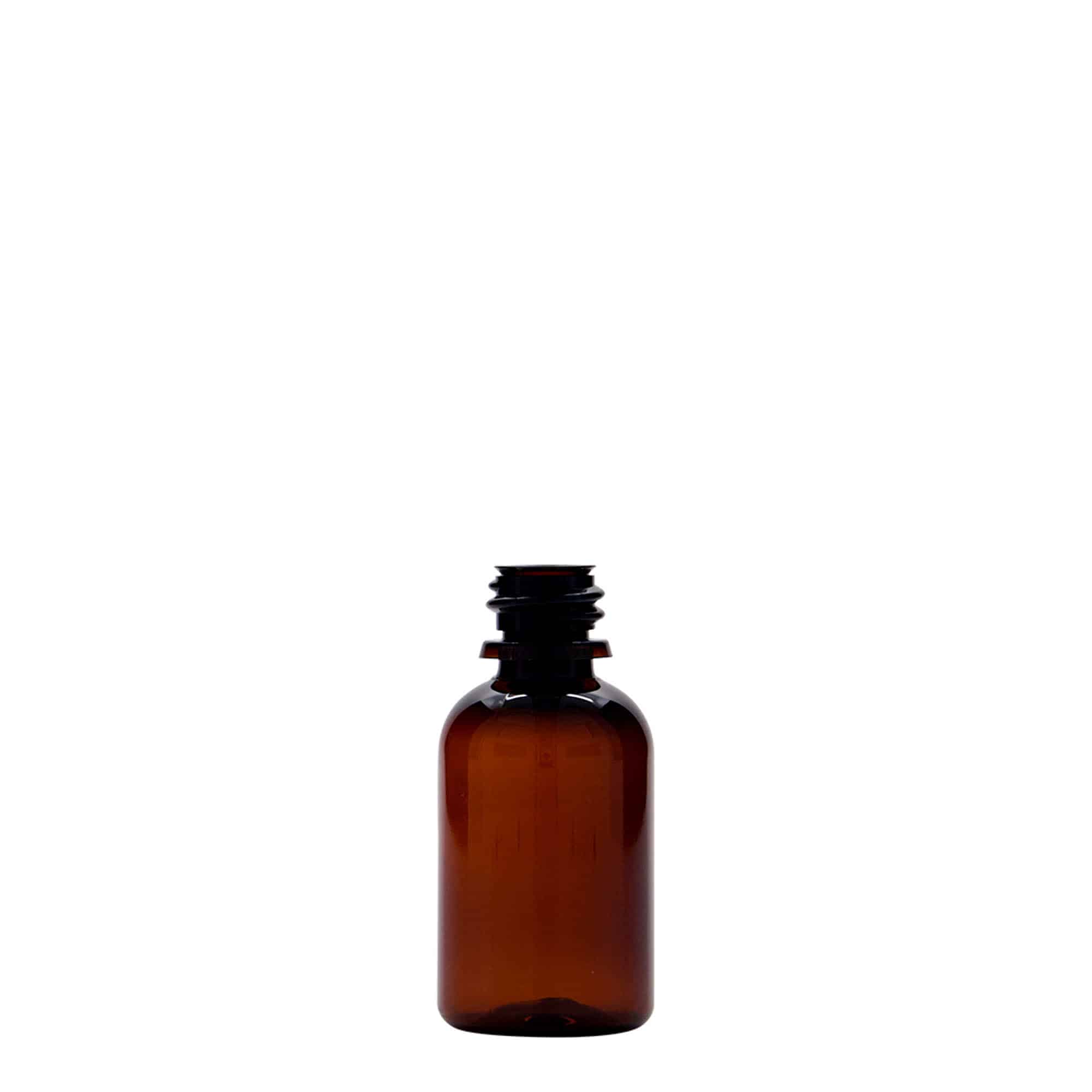 30 ml PET-medisinflaske "Easy Living", brun, plast, åpning: DIN 18 30 ml PET-medisinflaske "Easy Living", brun, plast, åpning: DIN 18