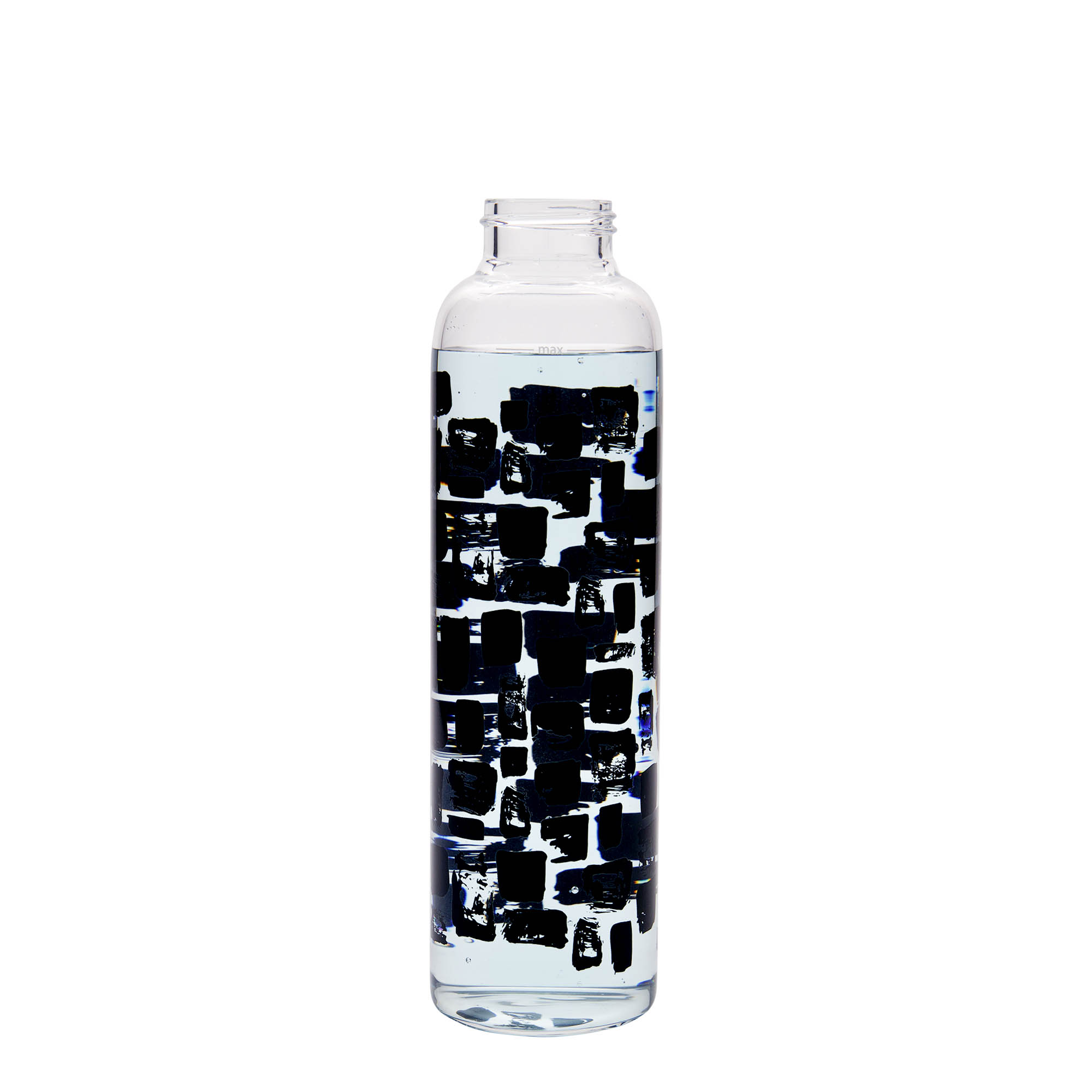 500 ml drikkeflaske "Perseus", motiv: Svarte firkanter, åpning: Skrulokk