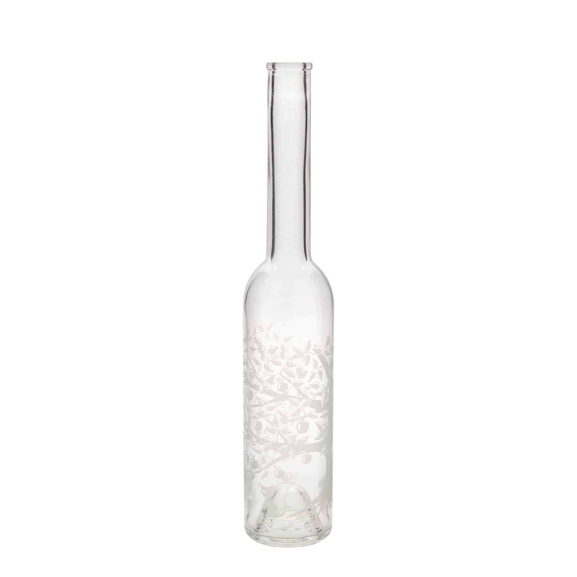350 ml glassflaske 'Opera', motiv: epletre, åpning: kork