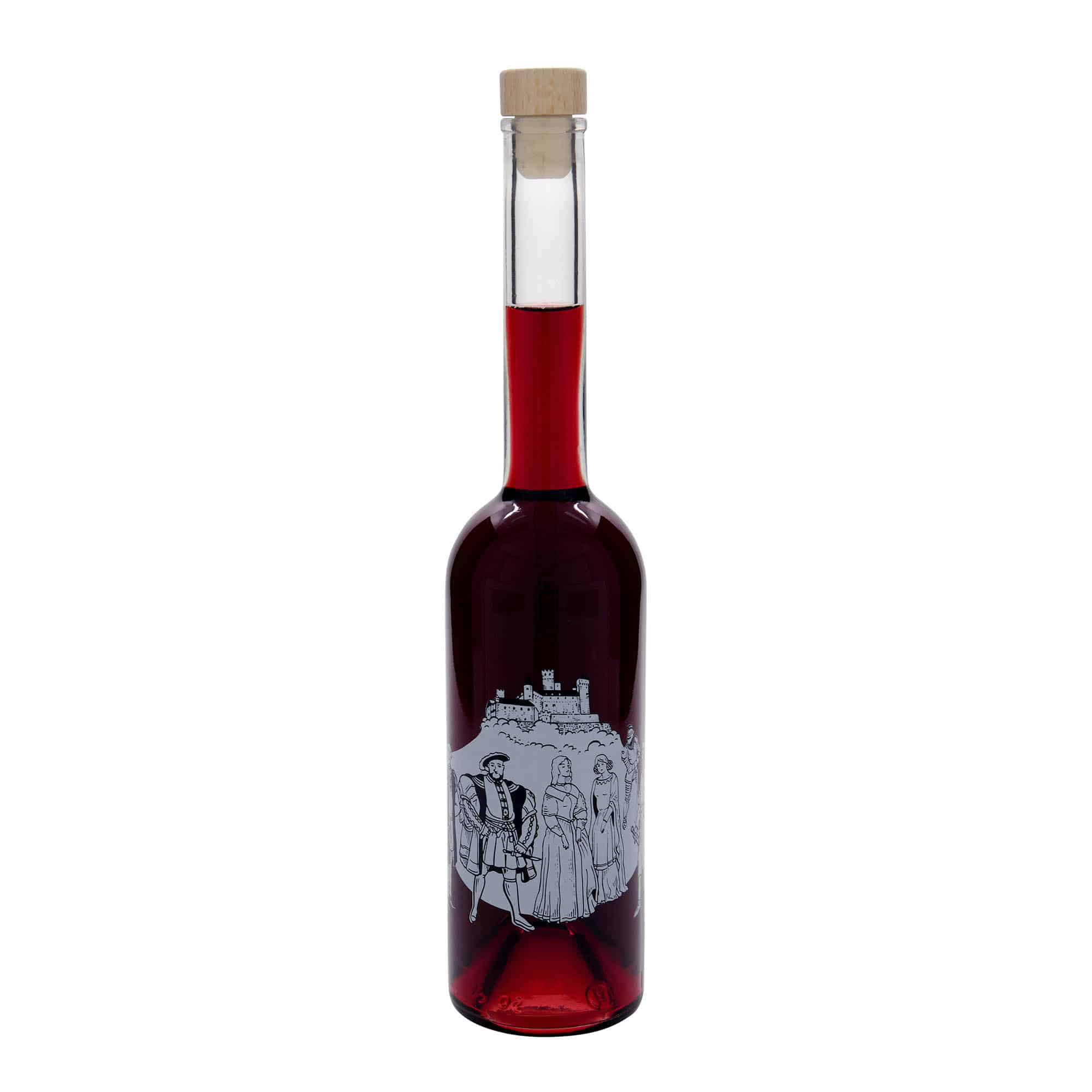 500 ml glassflaske "Opera", motiv: Mittelalter, åpning: Kork