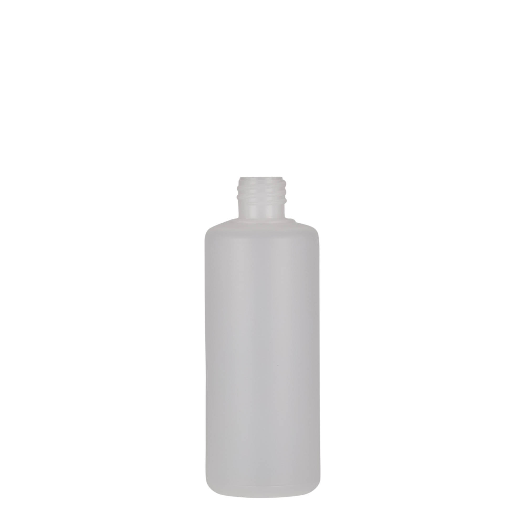 100 ml rund flaske, PE-plast, natur, åpning: skrukork 100 ml rund flaske, PE-plast, natur, åpning: skrukork