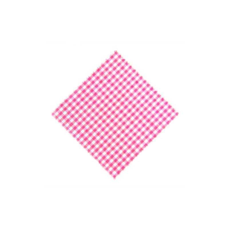Stoffhette rutete 15x15, kvadratisk, tekstil, rosa, åpning: TO58-TO82