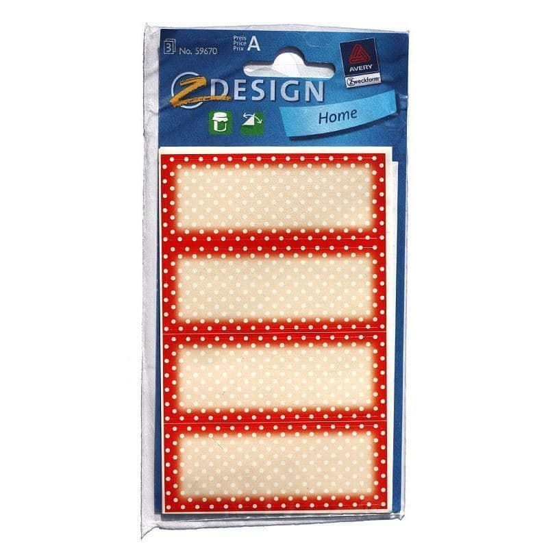 Zweckform etiketter 'Red Dots', rektangulære, papir, røde Zweckform etiketter 'Red Dots', rektangulære, papir, røde