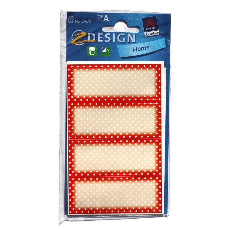 Zweckform etiketter 'Red Dots', rektangulære, papir, røde Zweckform etiketter 'Red Dots', rektangulære, papir, røde