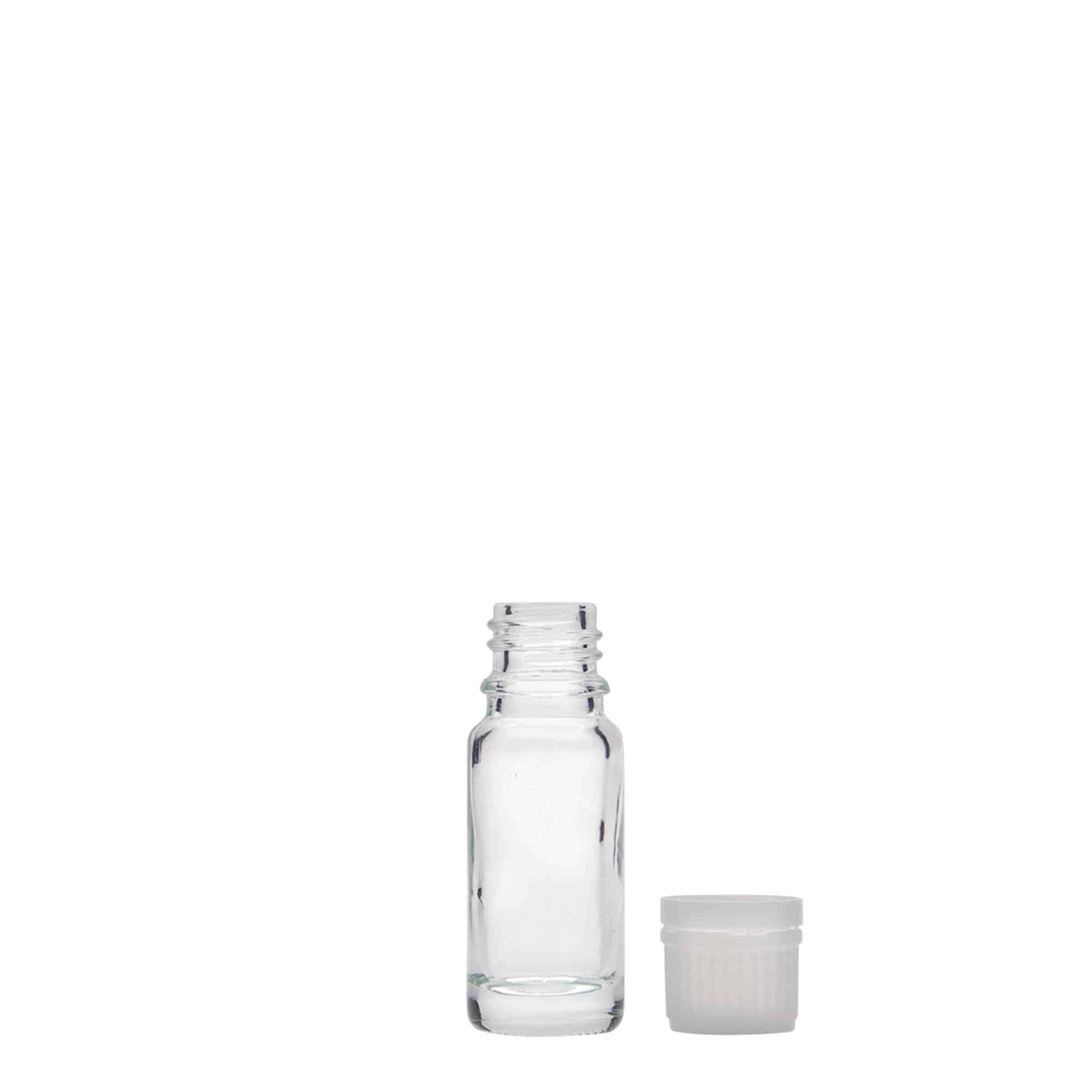 10 ml medisinsk flaske, glass, åpning: DIN 18