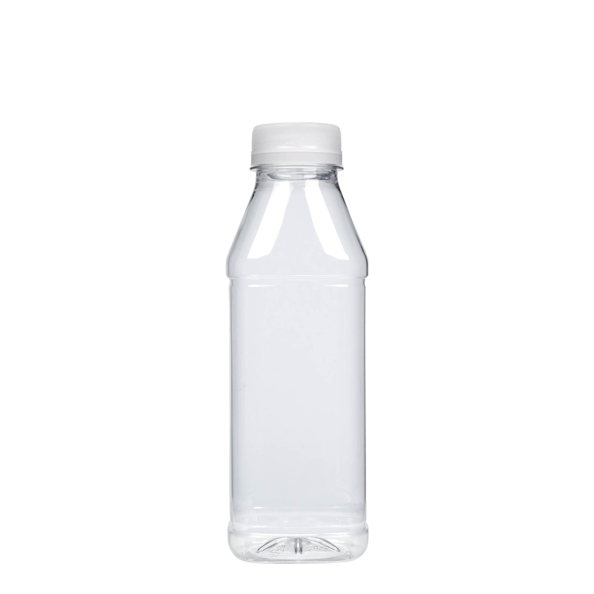 500 ml PET-flaske 'Milk and Juice Carré', firkantet, plast, åpning: 38 mm