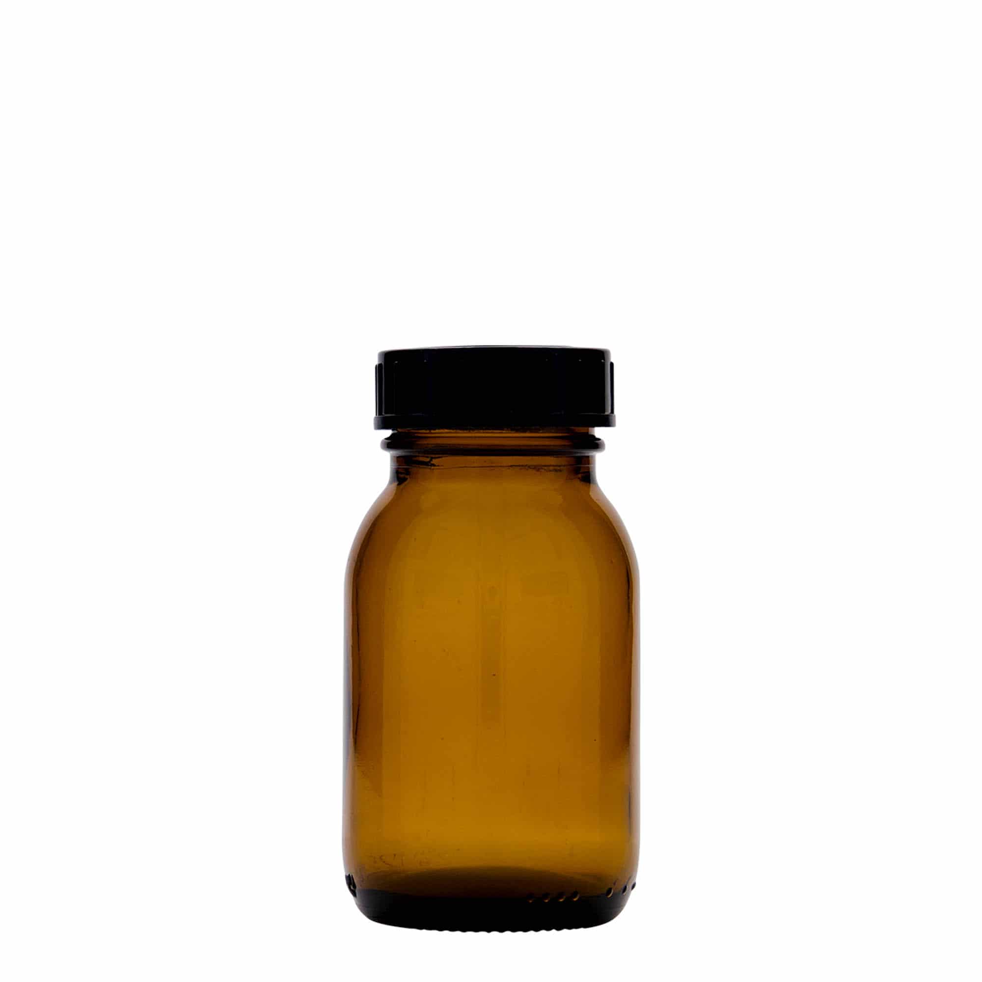125 ml vidhalset glass, brun, åpning: DIN 40