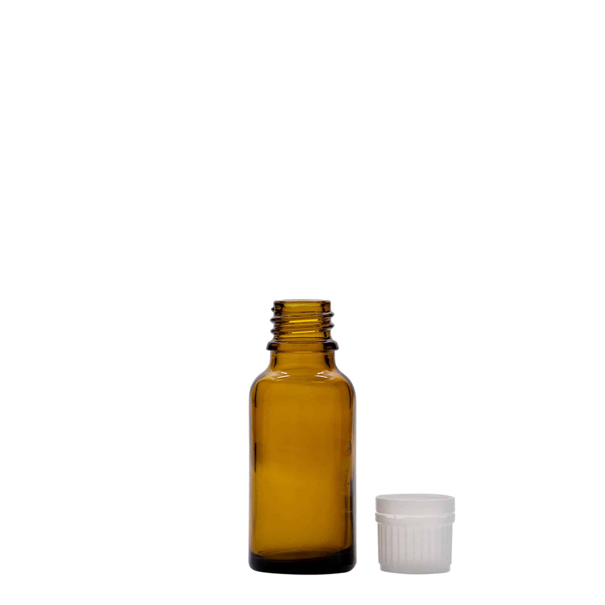 20 ml medisinflaske, glass brun, åpning: DIN 18