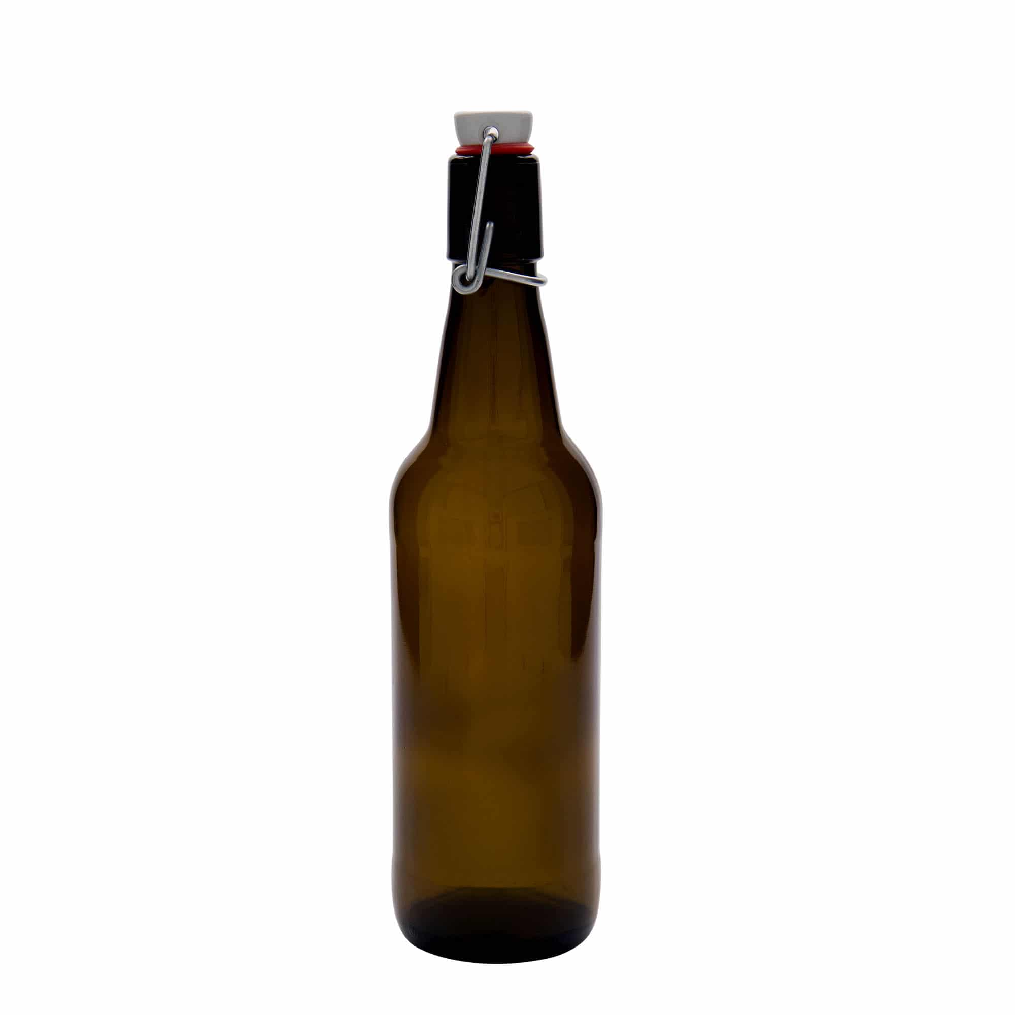 500 ml ølflaske, glass, brun, åpning: patentkork