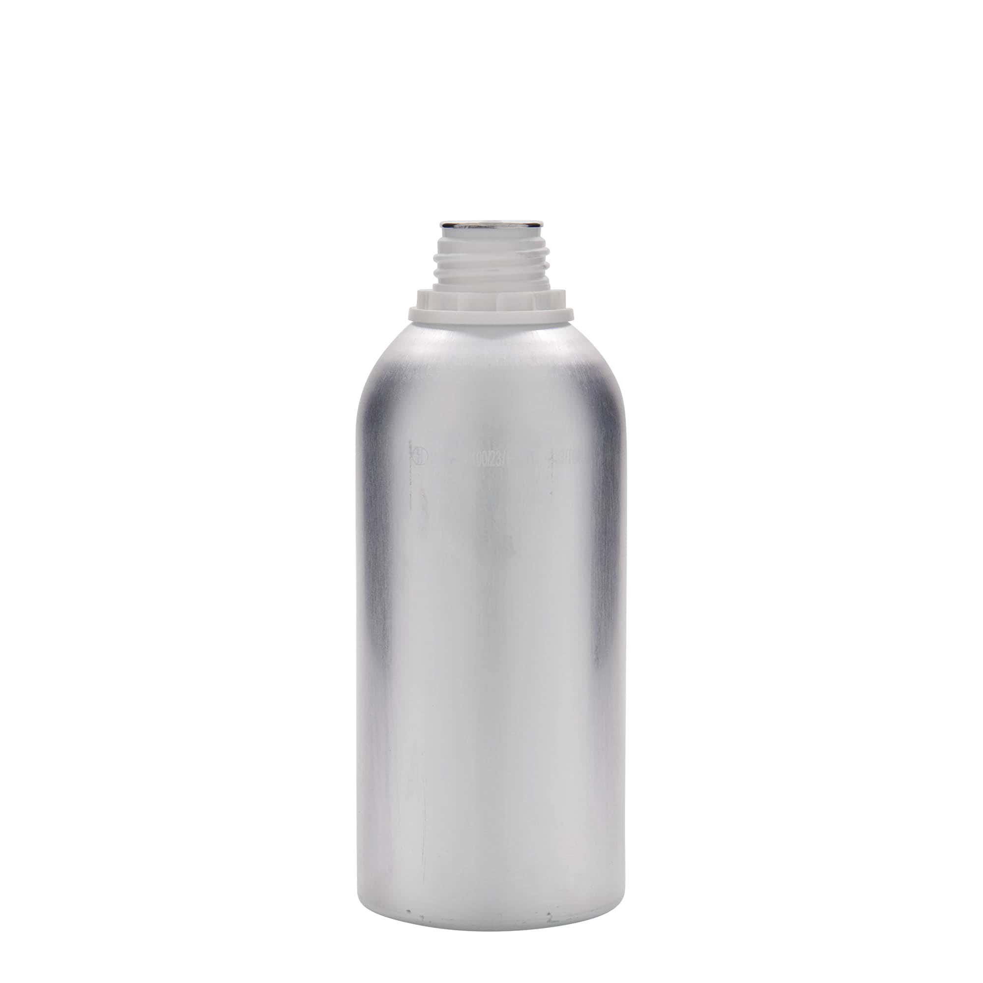 625 ml aluminiumsflaske, metall, sølv, åpning: DIN 32