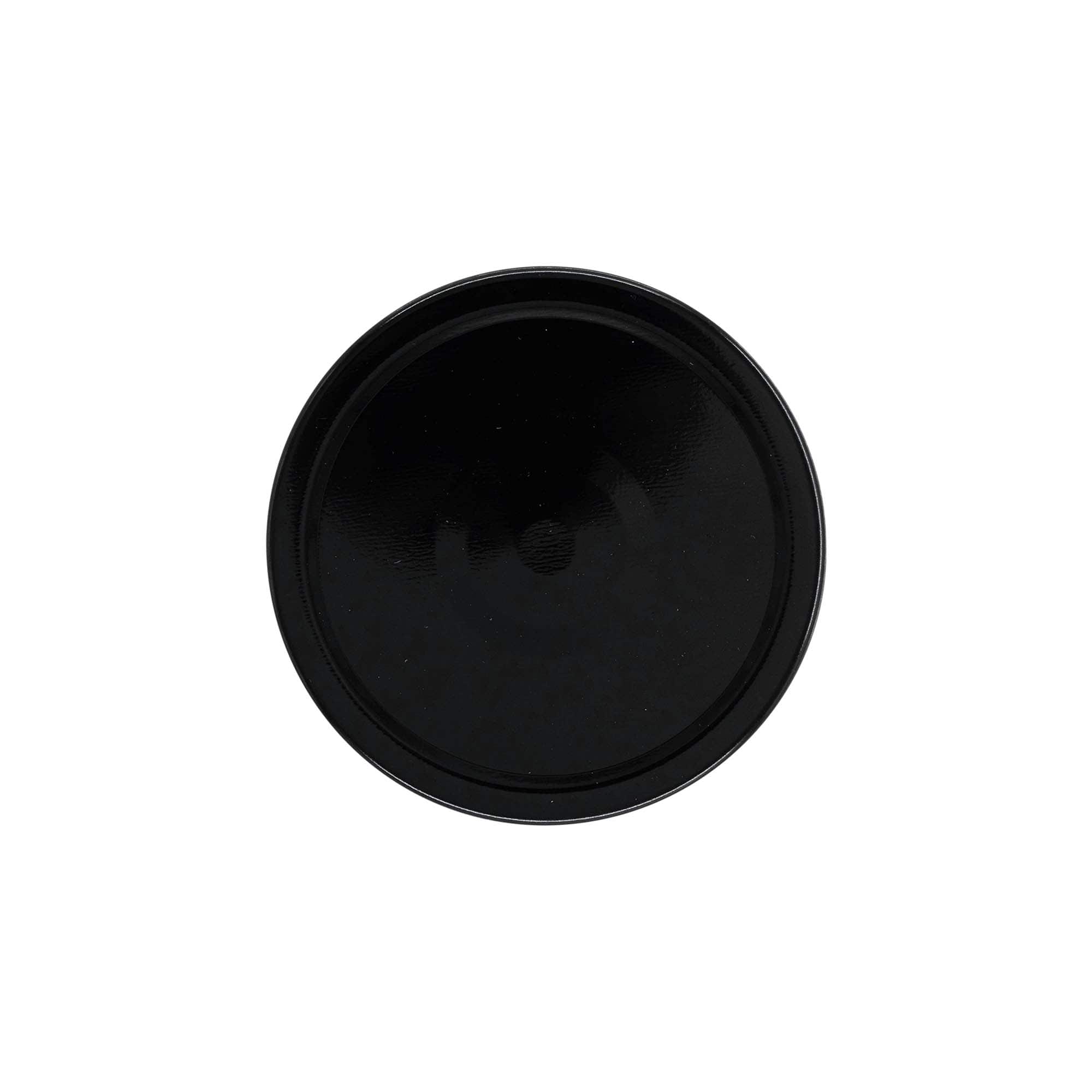 Deep-Twist-Off-lokk, hvit blikkplate, svart, for åpning: Deep-TO 82