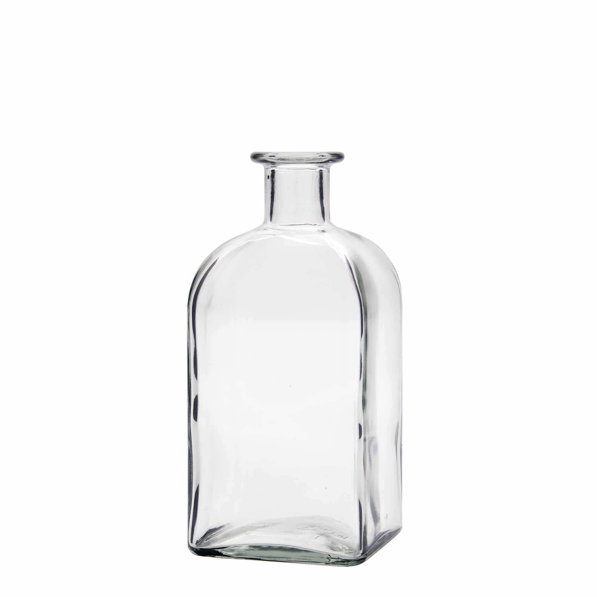 500 ml apotekerglassflaske Carré, kvadratisk, åpning: Kork