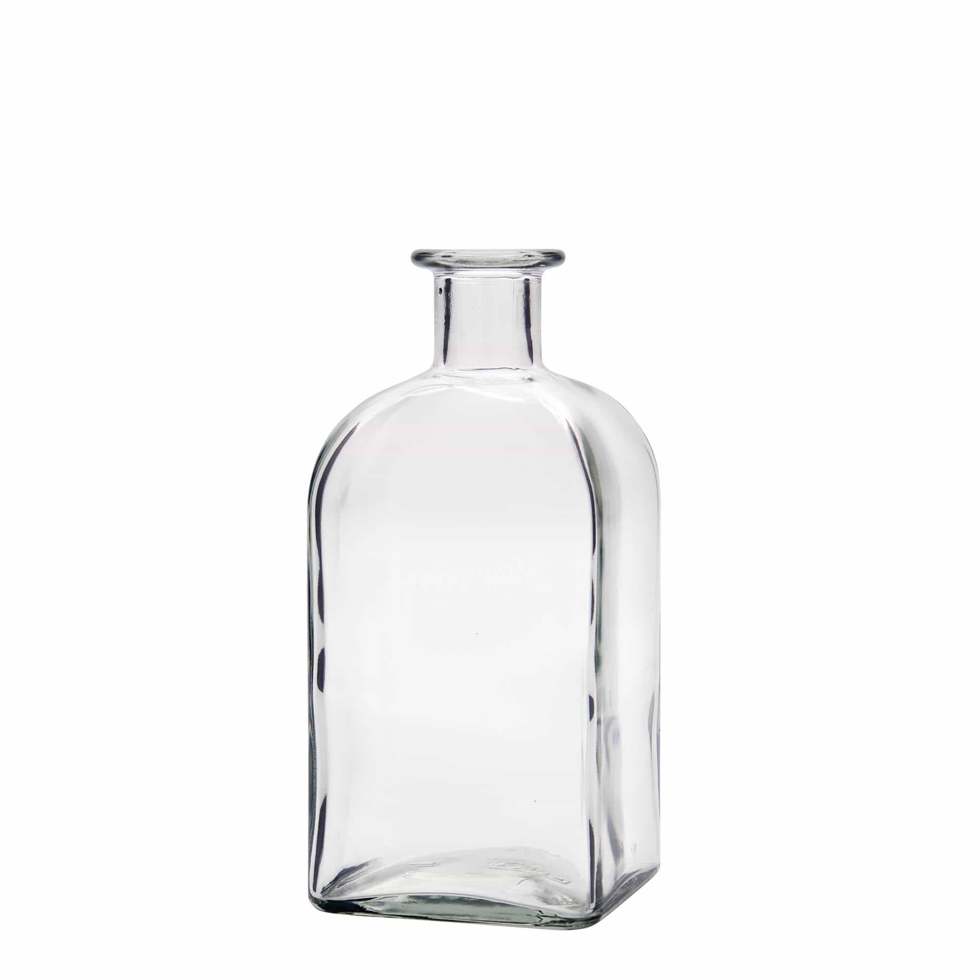 500 ml glassflaske Apoteker Carré, firkantet, åpning: kork