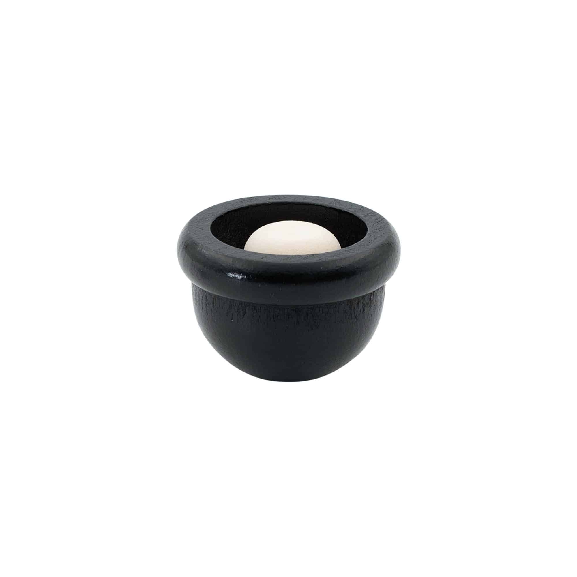 Håndtak kork 19 mm "Melon", tre/PE, svart, for åpning: kork