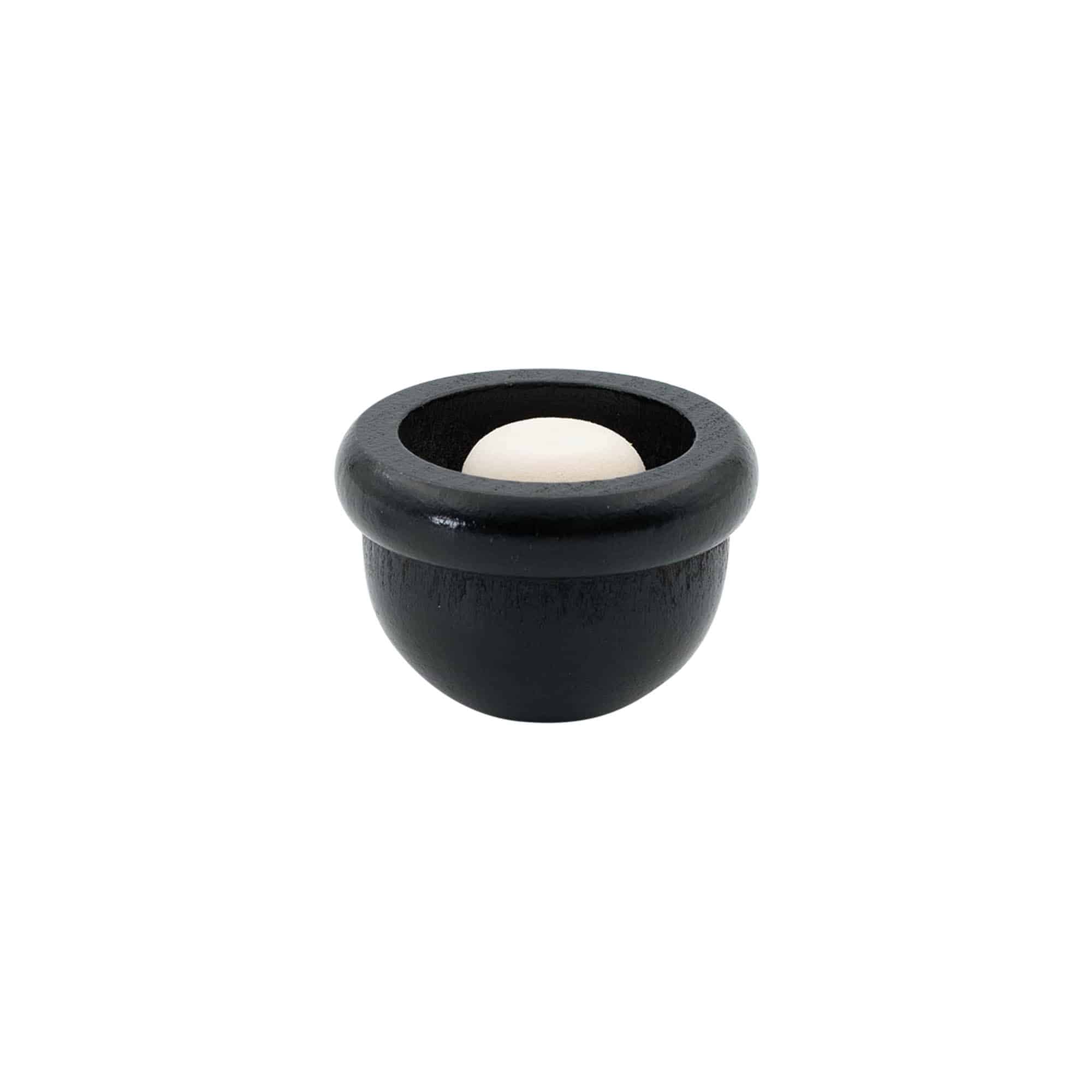 Håndtak kork 19 mm "Melon", tre/PE, svart, for åpning: kork