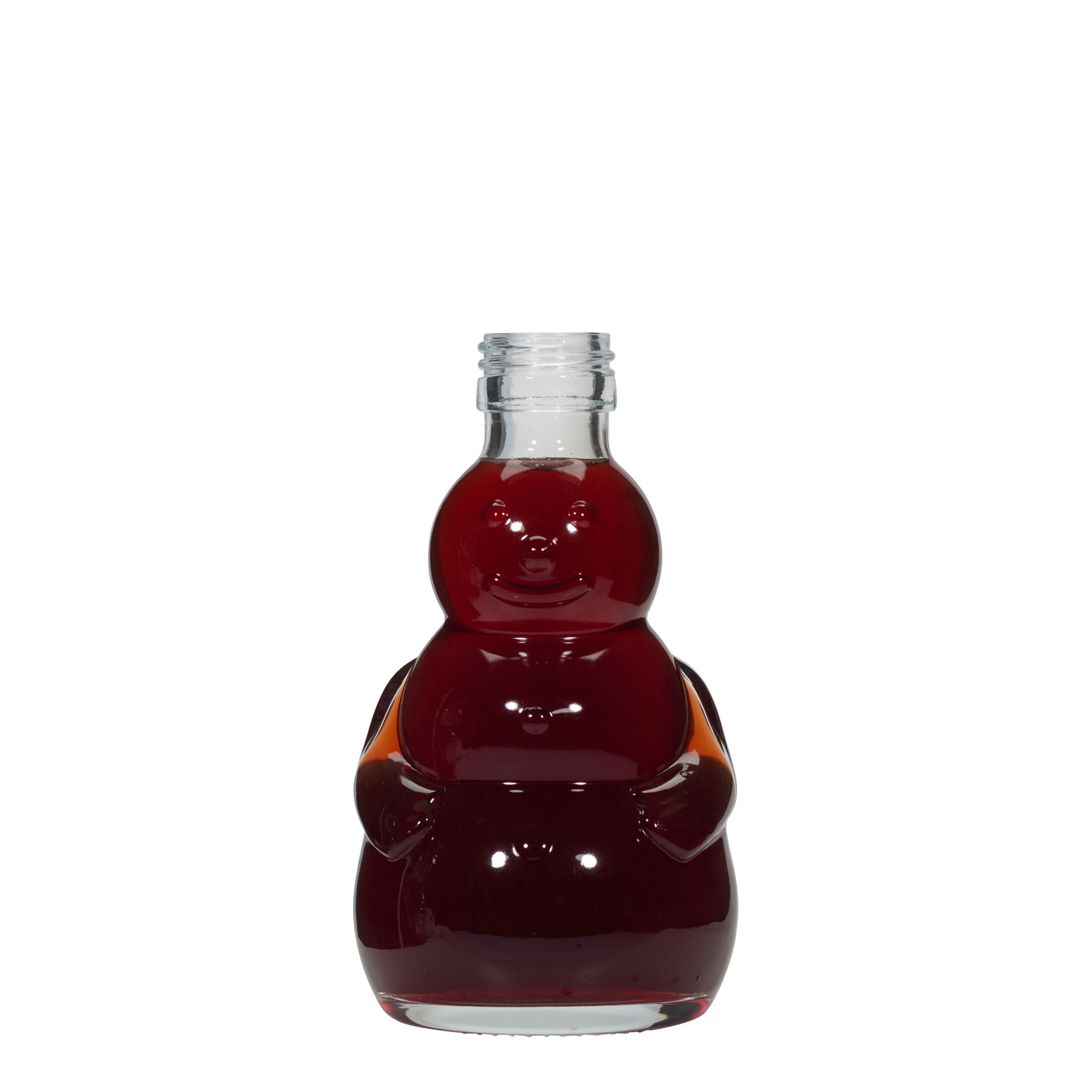 200 ml glassflaske 'Snømann', åpning: PP 28