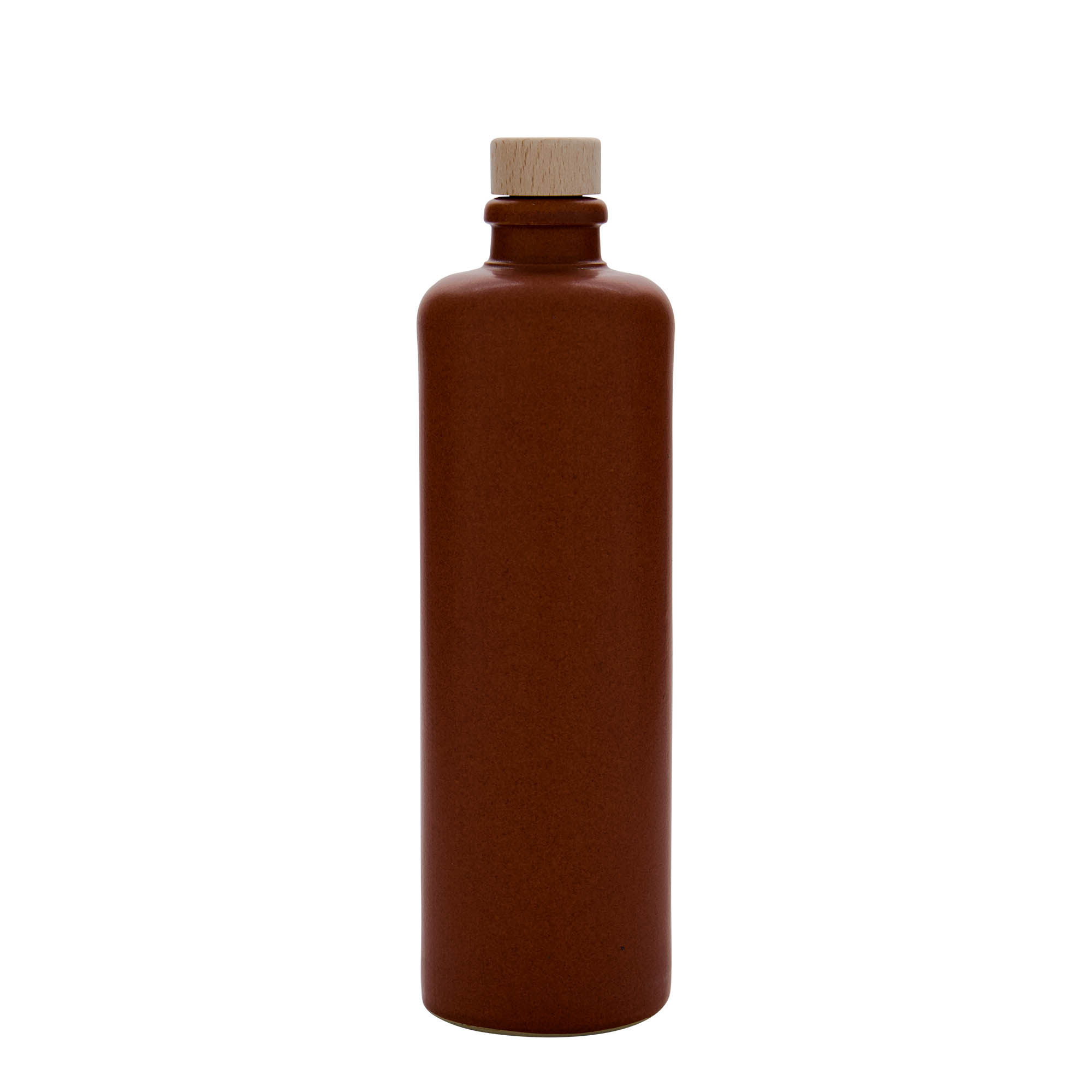 500 ml tonnkru, steingods, rødbrun, munningsåpning: kork