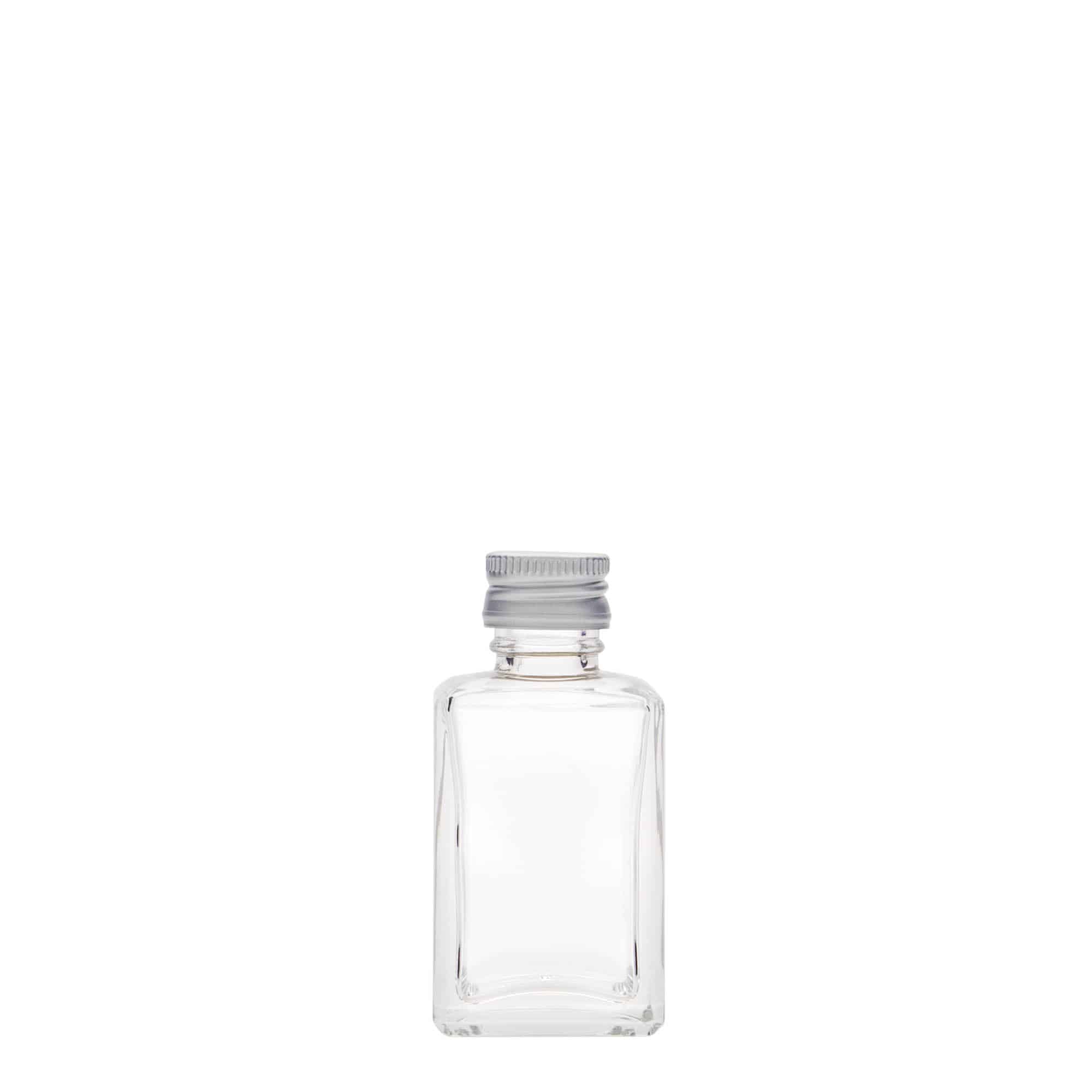 30 ml glassflaske 'Tamme', firkantet, åpning: PP 18